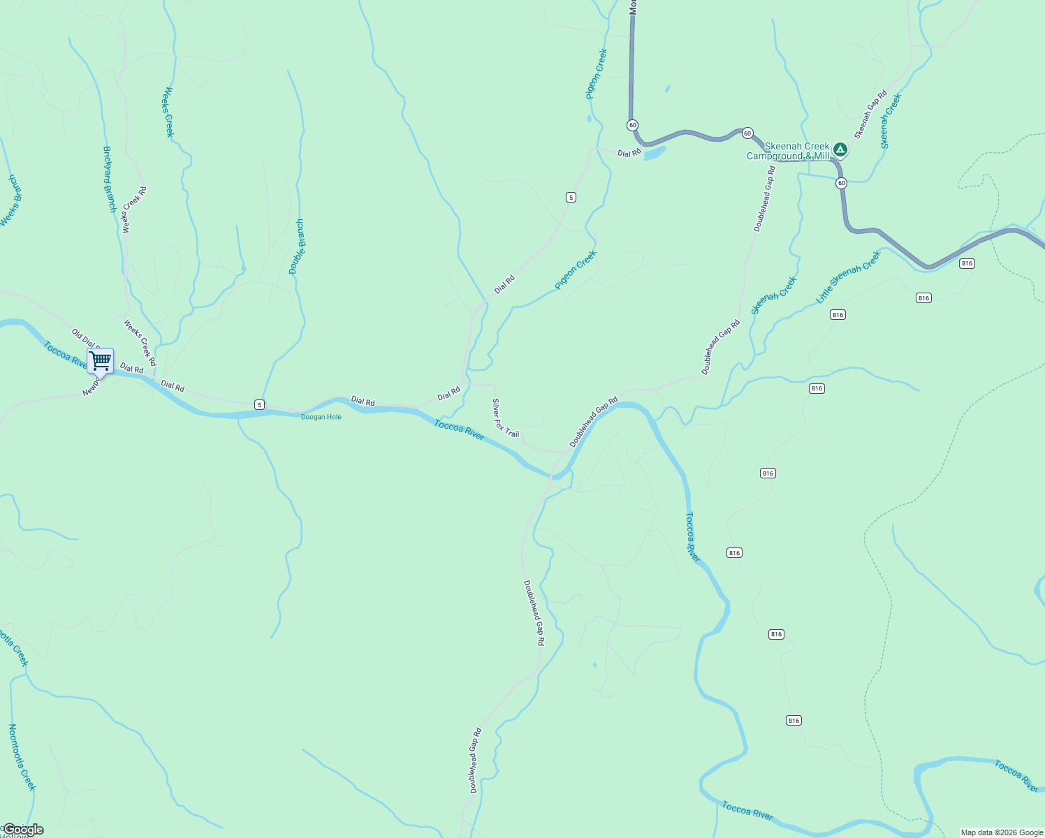 map of restaurants, bars, coffee shops, grocery stores, and more near 142 Amelia Lane in Blue Ridge