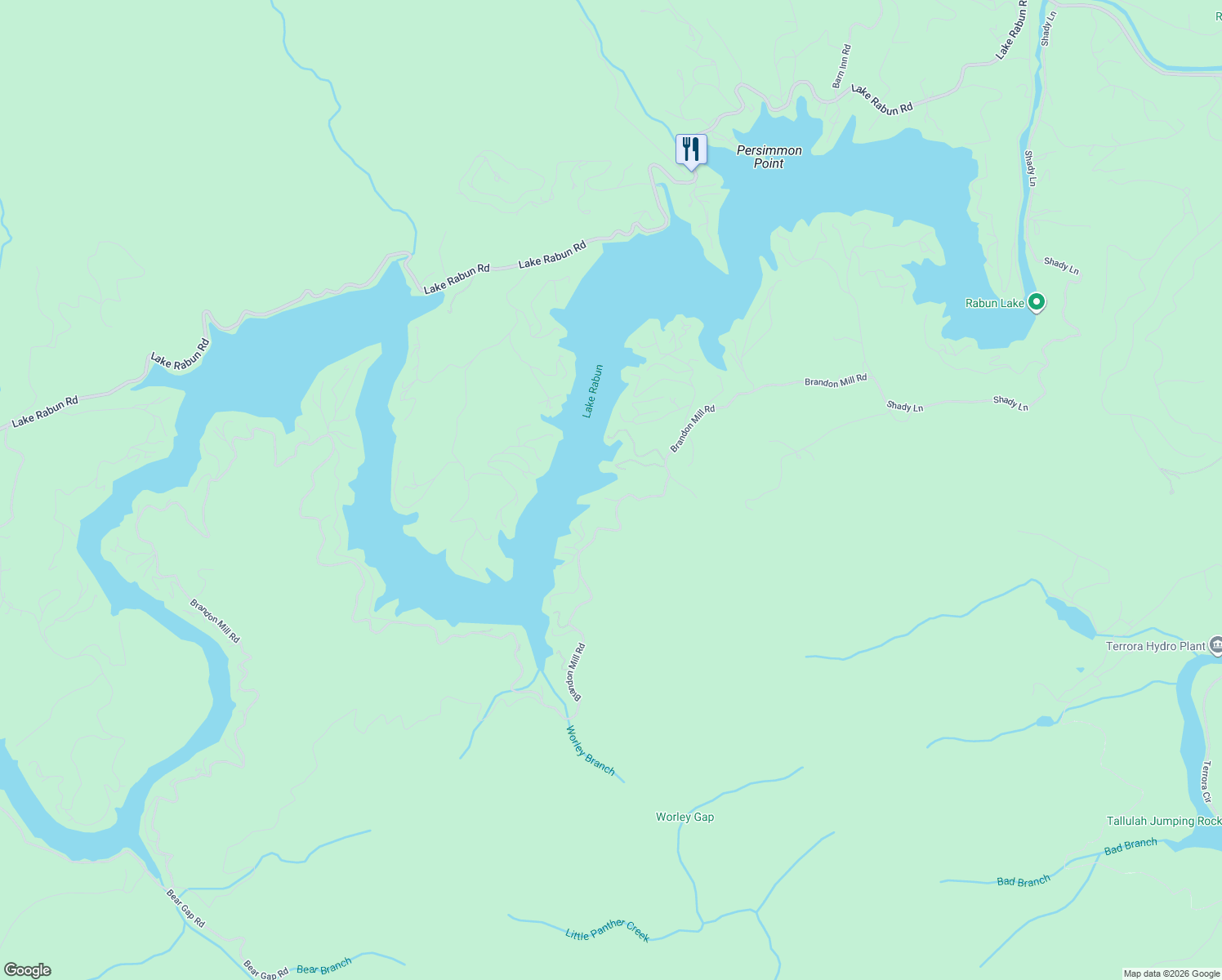 map of restaurants, bars, coffee shops, grocery stores, and more near 980 Brandon Mill Road in Lakemont