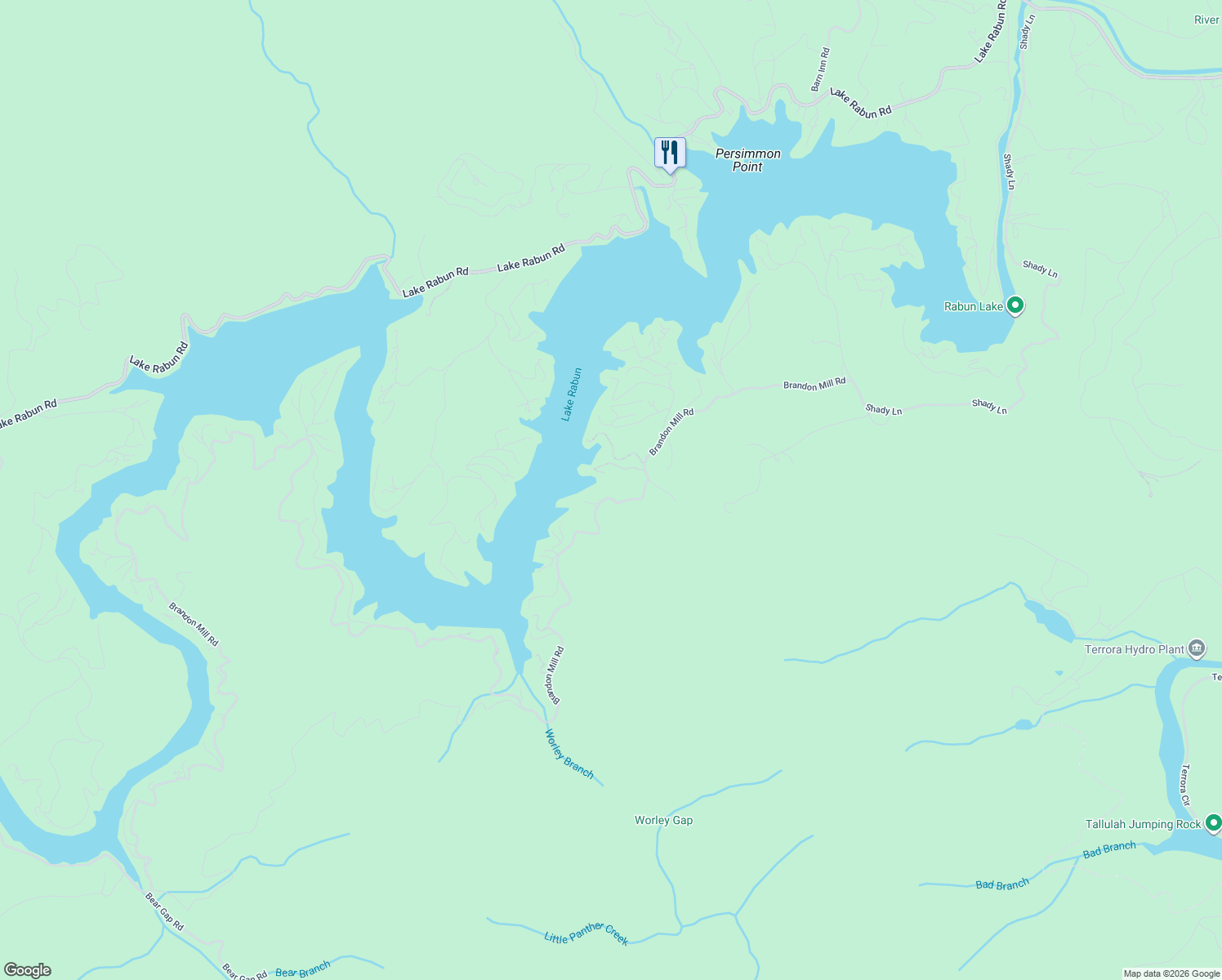 map of restaurants, bars, coffee shops, grocery stores, and more near 980 Brandon Mill Road in Lakemont