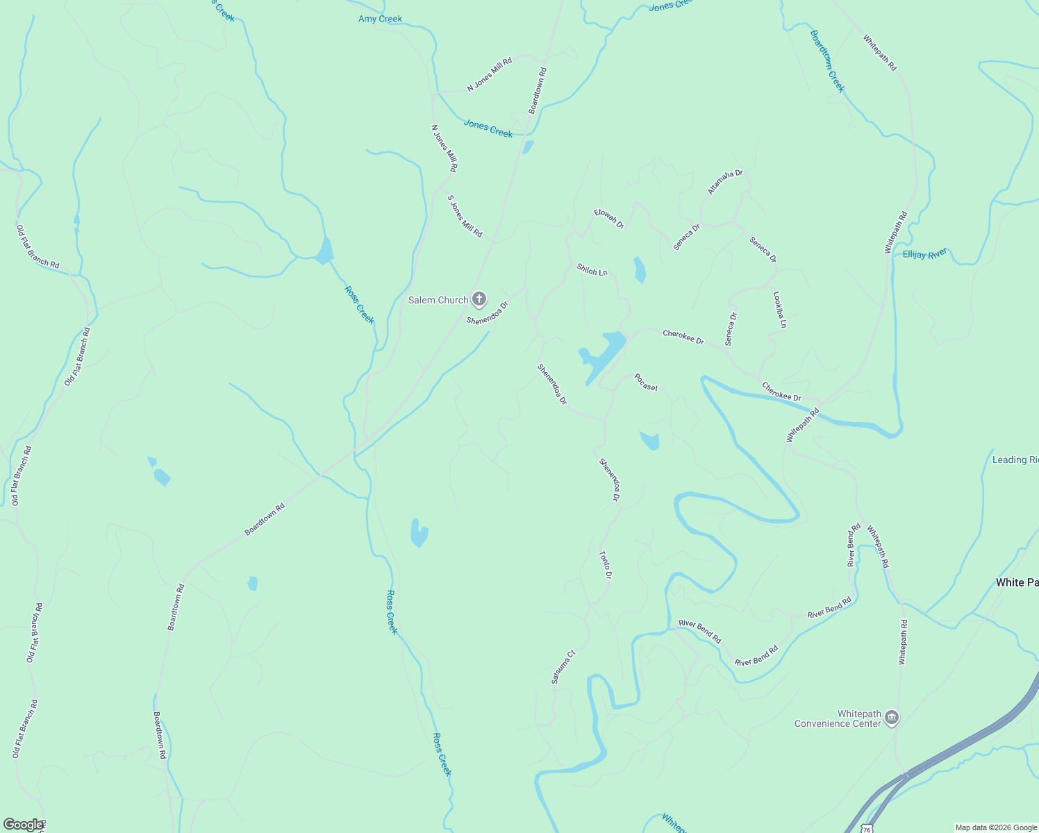 map of restaurants, bars, coffee shops, grocery stores, and more near Choctaw Drive in Ellijay