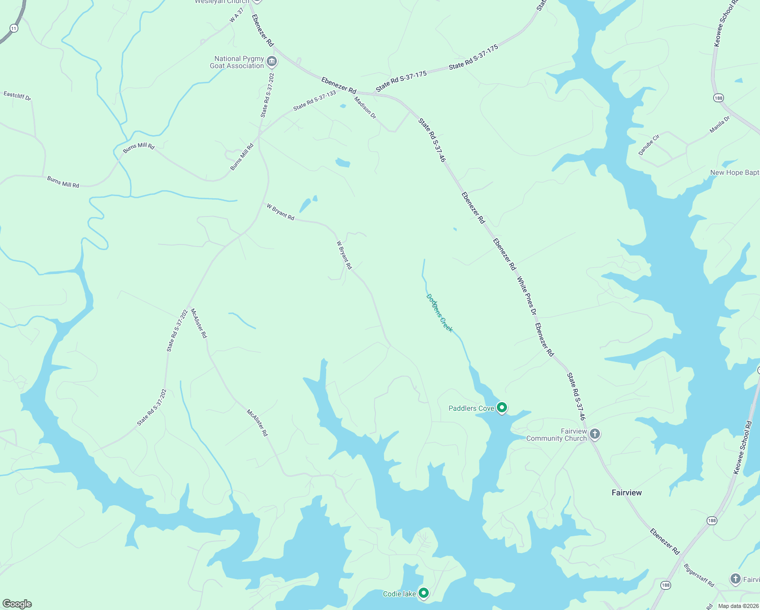 map of restaurants, bars, coffee shops, grocery stores, and more near 381 West Bryant Road in West Union