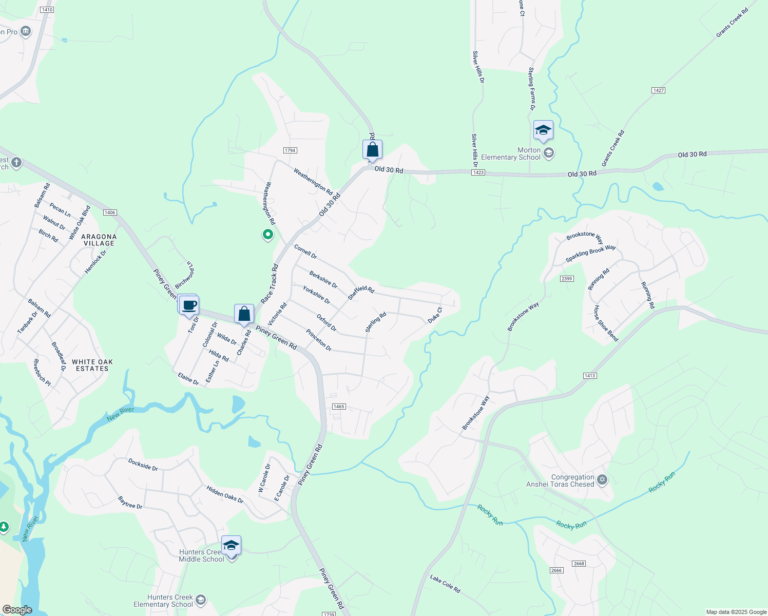 map of restaurants, bars, coffee shops, grocery stores, and more near 325 Sterling Rd in Jacksonville