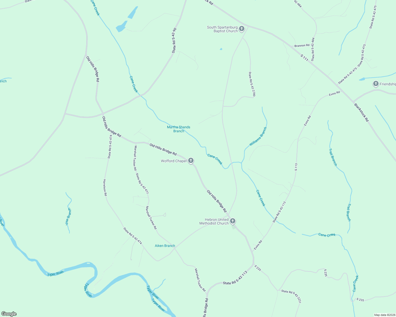 map of restaurants, bars, coffee shops, grocery stores, and more near 961 Old Hills Bridge Road in Pauline