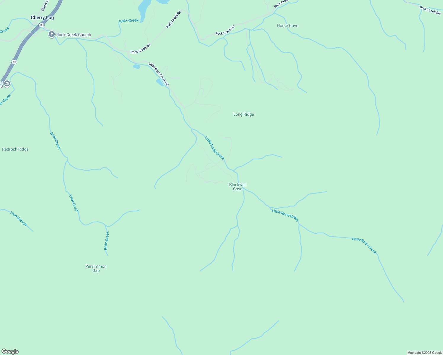 map of restaurants, bars, coffee shops, grocery stores, and more near 183 Little Rock Creek Trail in Cherry Log