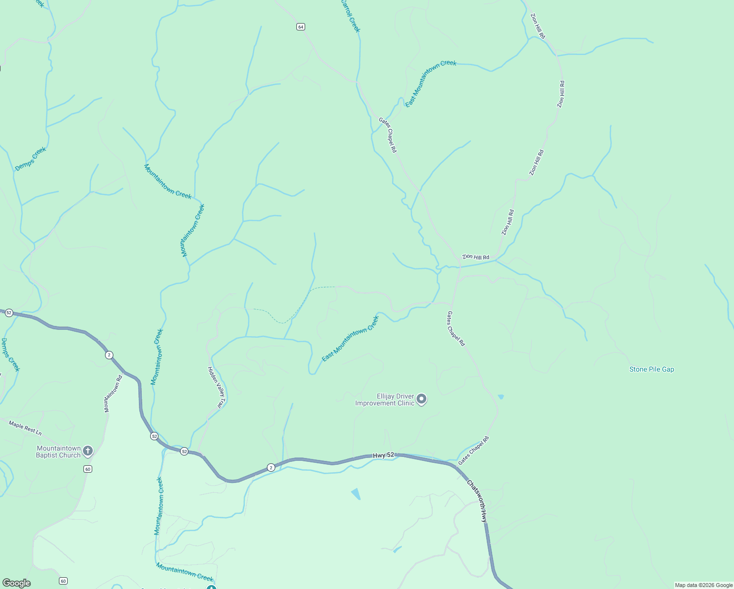 map of restaurants, bars, coffee shops, grocery stores, and more near 24 Hemlock Drive in Ellijay