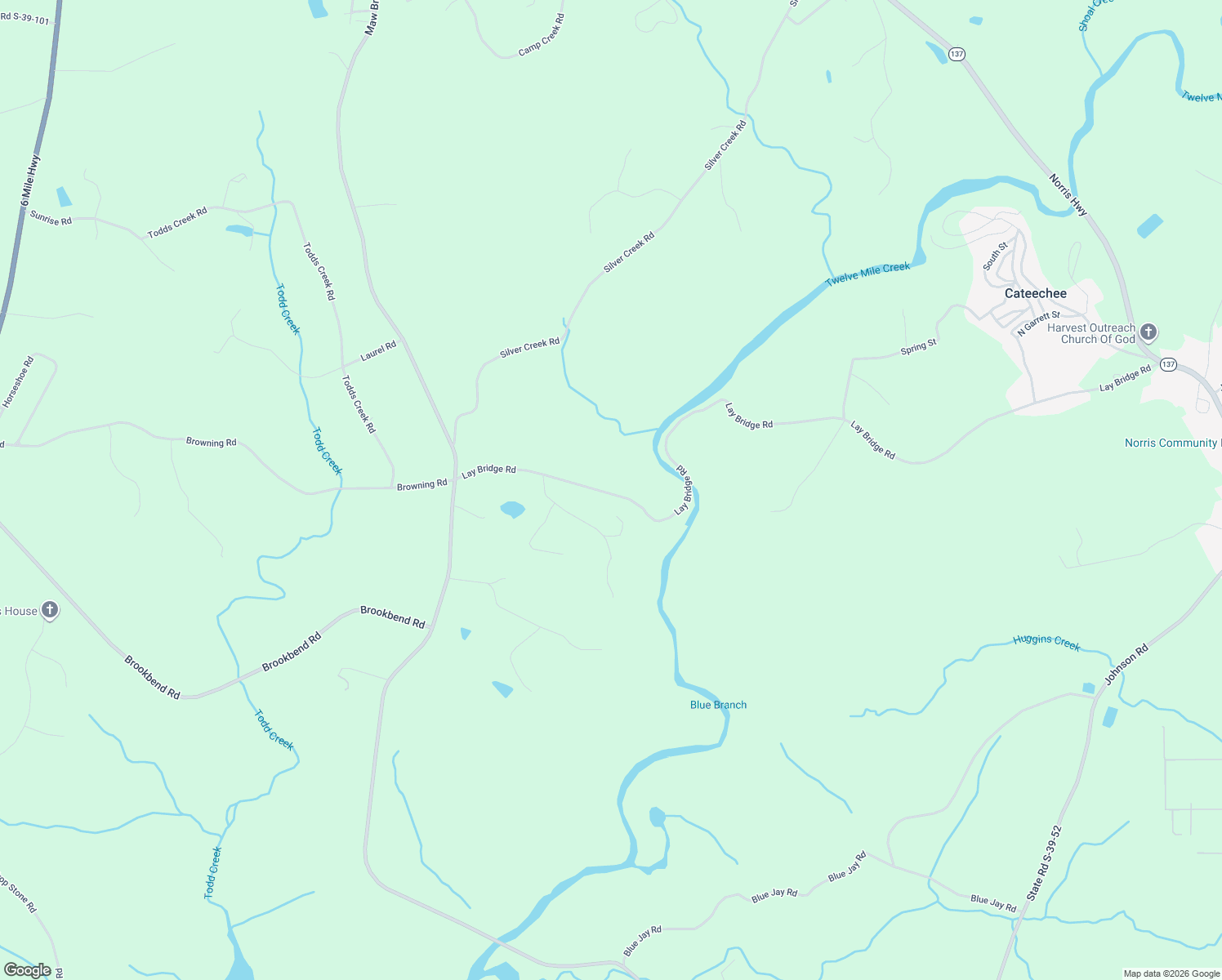 map of restaurants, bars, coffee shops, grocery stores, and more near 760 Lay Bridge Road in Central