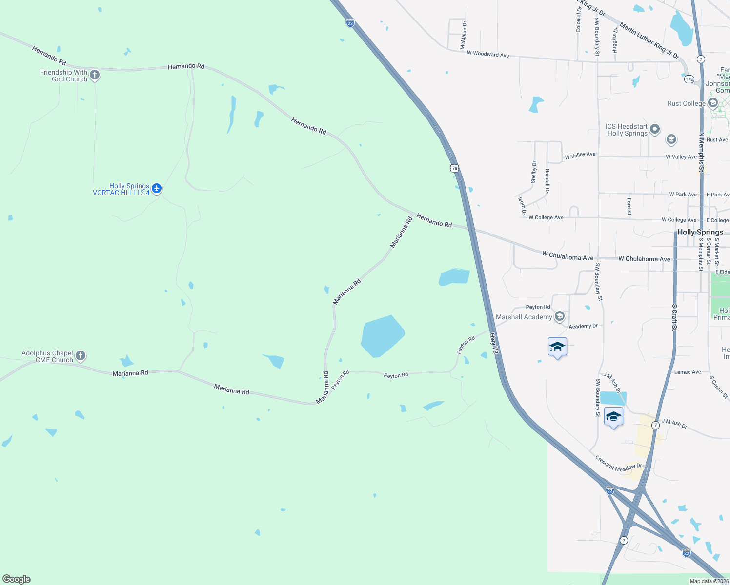 map of restaurants, bars, coffee shops, grocery stores, and more near in Holly Springs