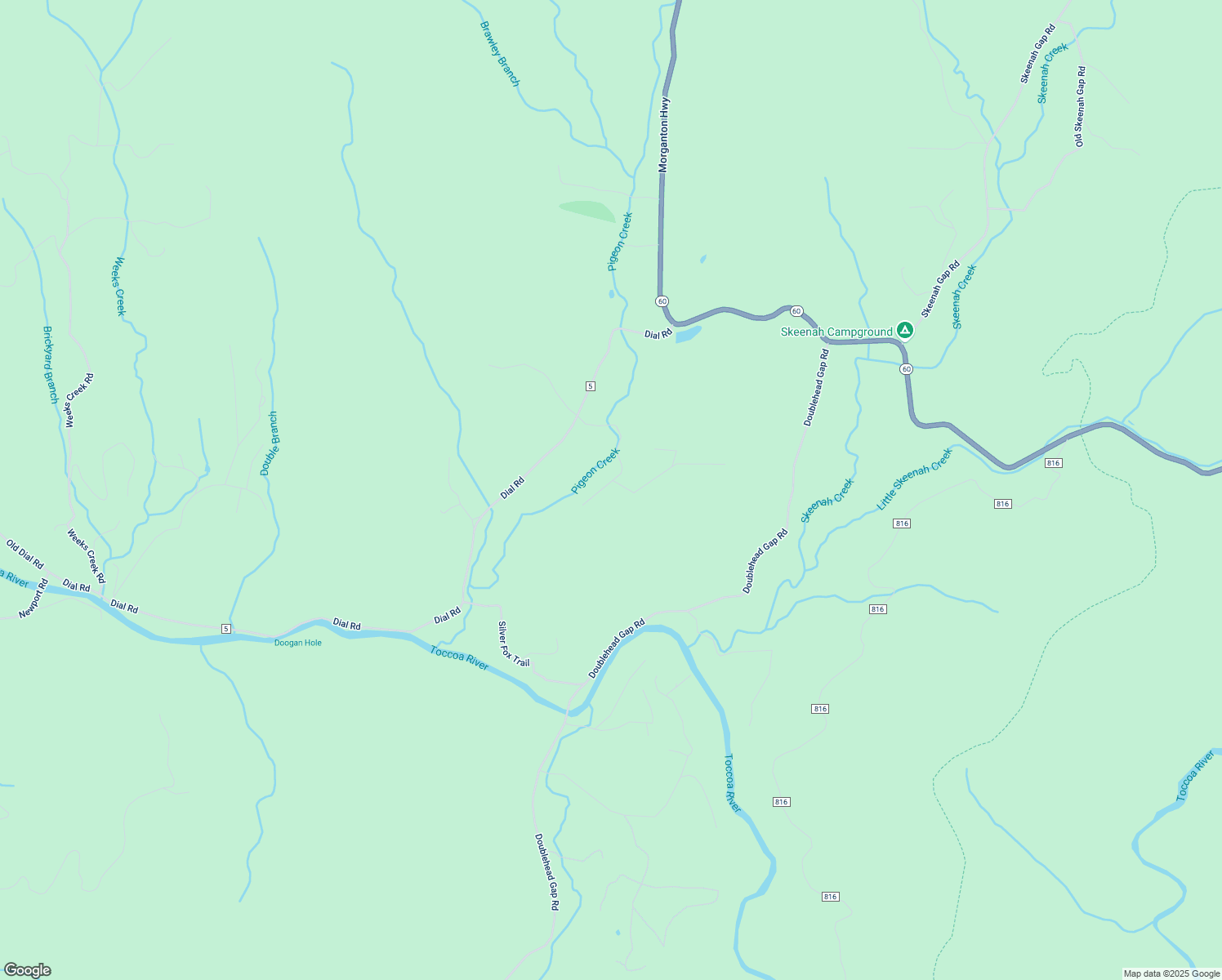 map of restaurants, bars, coffee shops, grocery stores, and more near 32 Grice Woods Road in Blue Ridge