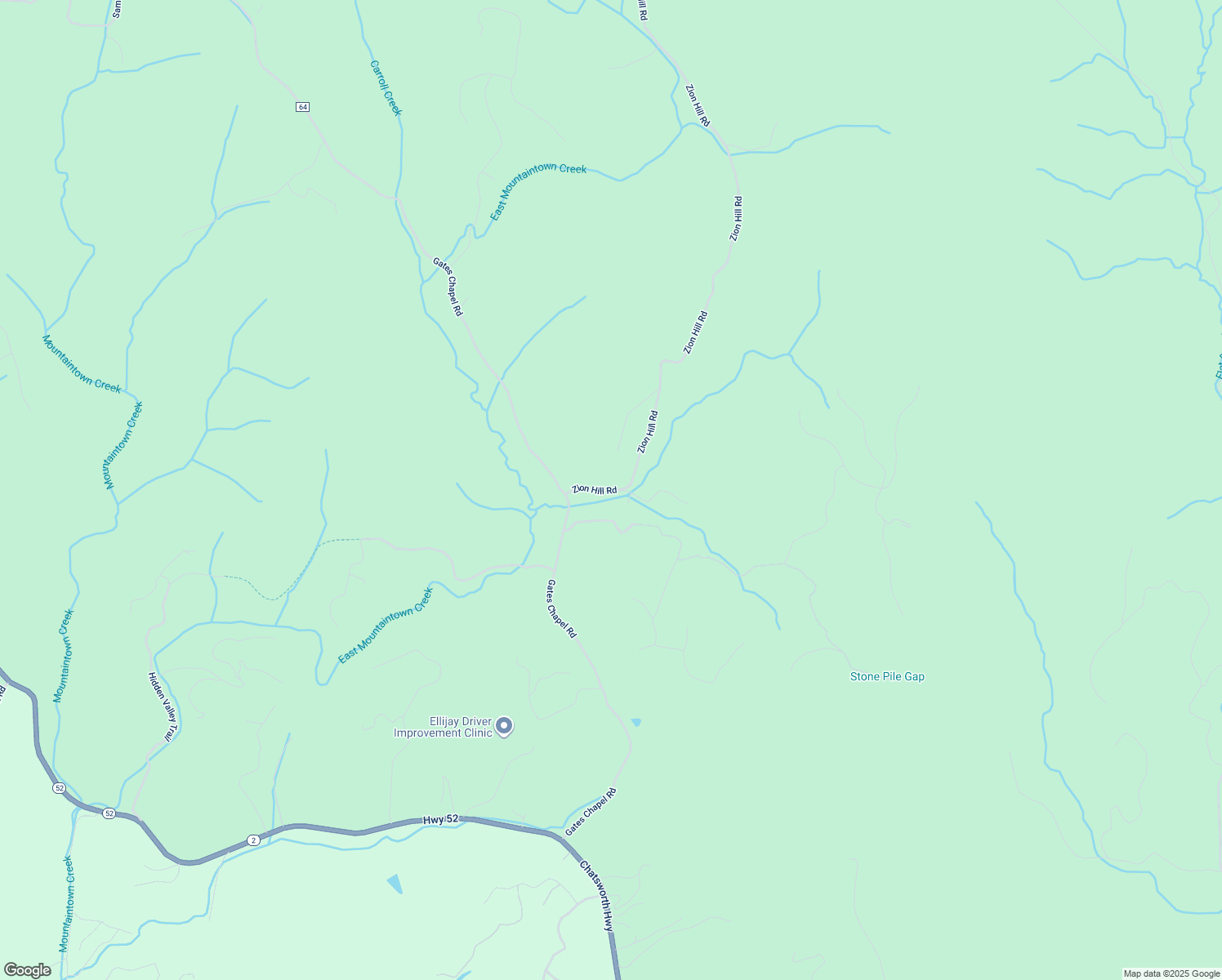 map of restaurants, bars, coffee shops, grocery stores, and more near 2441 Zion Hill Road in Ellijay