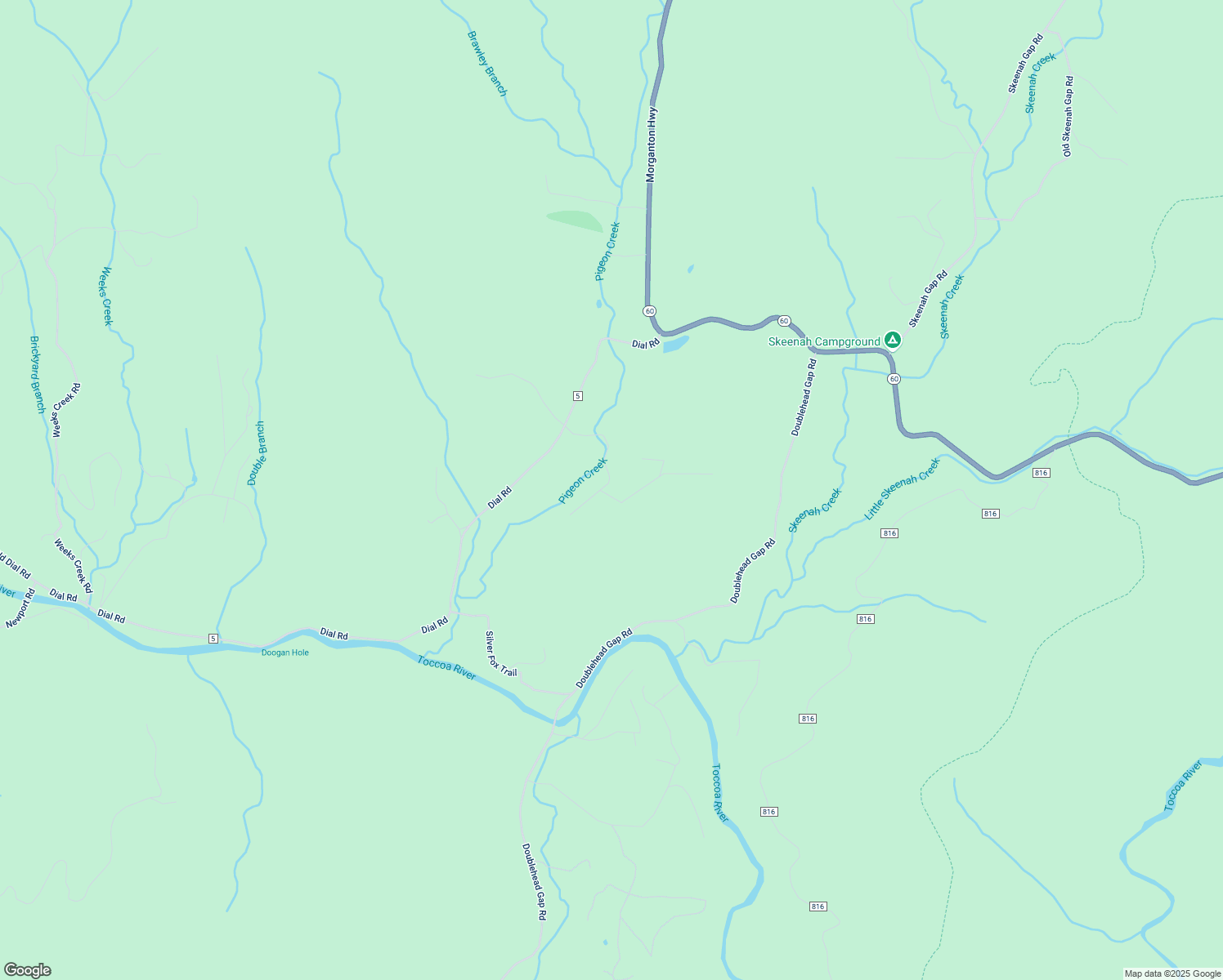 map of restaurants, bars, coffee shops, grocery stores, and more near 307 Pigeon Creek Road in Blue Ridge
