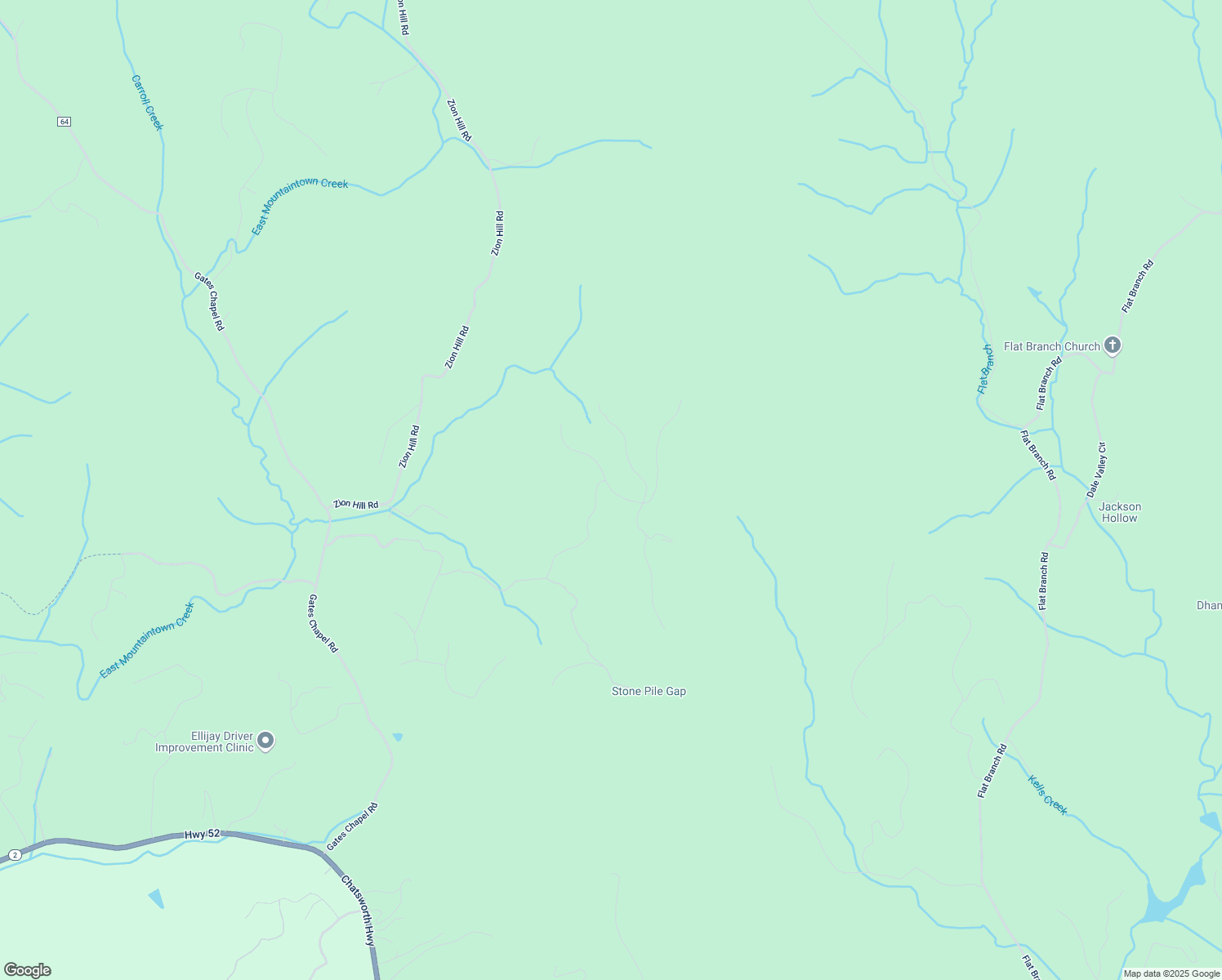 map of restaurants, bars, coffee shops, grocery stores, and more near Oceola Drive in Gilmer County