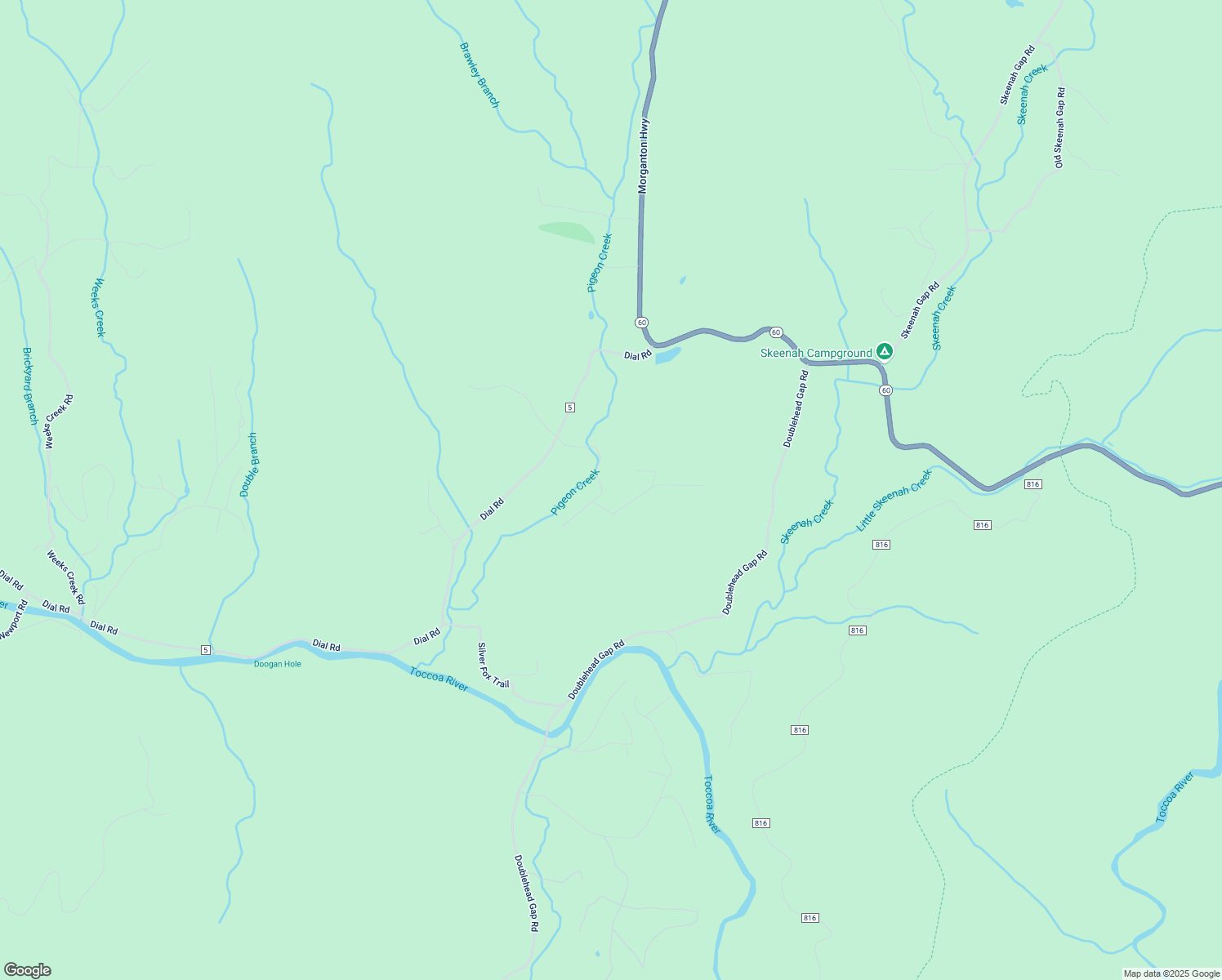 map of restaurants, bars, coffee shops, grocery stores, and more near 307 Pigeon Creek Road in Blue Ridge