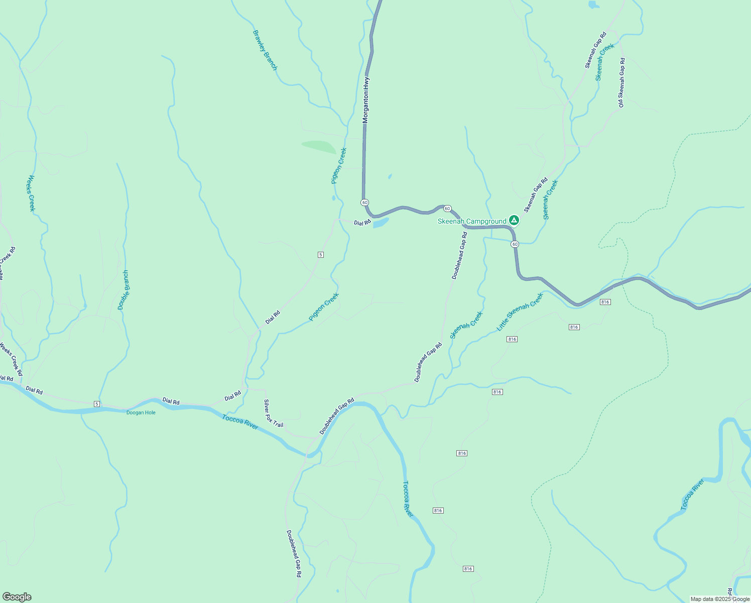 map of restaurants, bars, coffee shops, grocery stores, and more near 90 Pigeon Creek Road in Blue Ridge