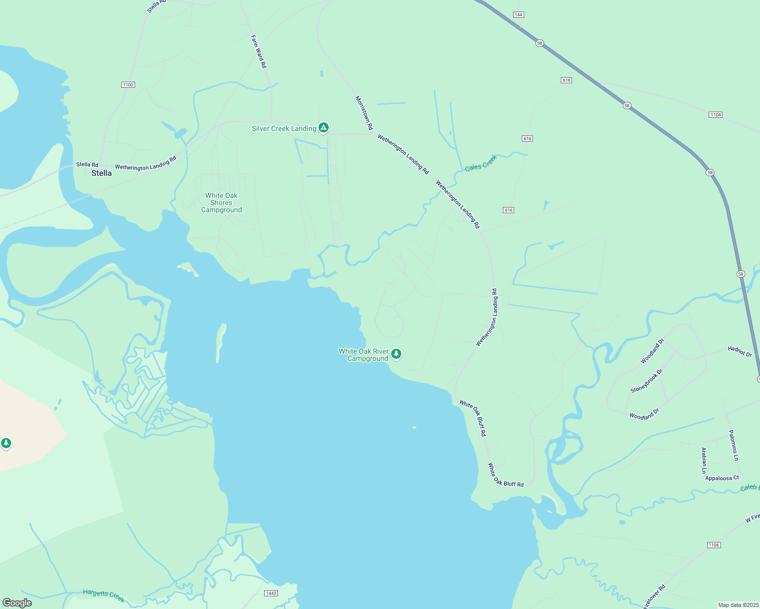 map of restaurants, bars, coffee shops, grocery stores, and more near 133 Deepwater Dr in Stella
