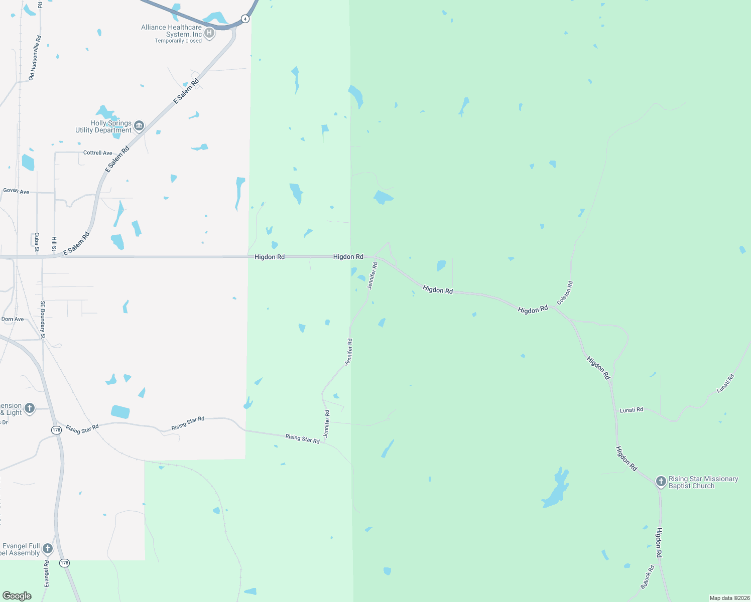 map of restaurants, bars, coffee shops, grocery stores, and more near 129 Jennifer Rd in Holly Springs