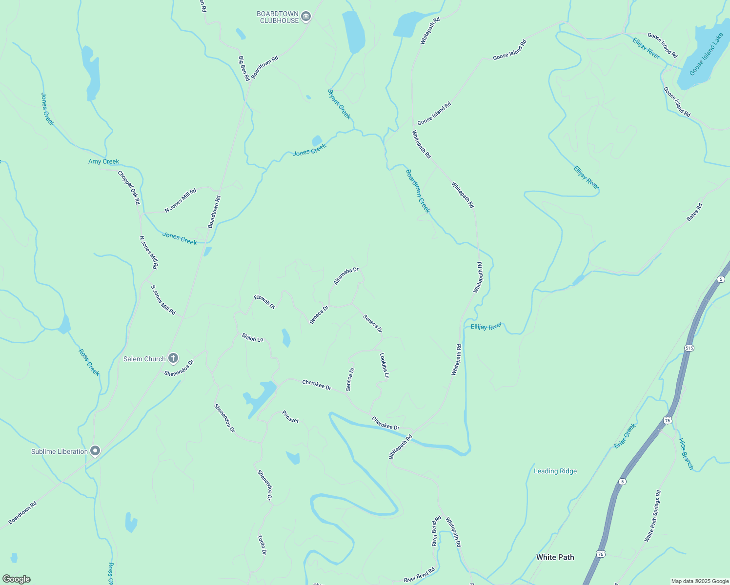 map of restaurants, bars, coffee shops, grocery stores, and more near 30 Okemah Court in Ellijay