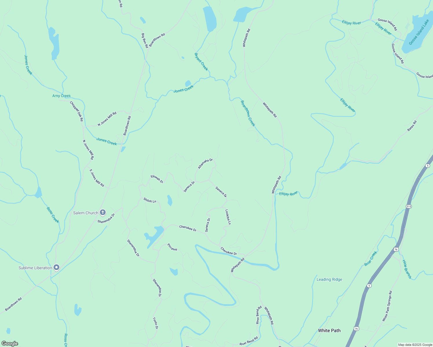 map of restaurants, bars, coffee shops, grocery stores, and more near 30 Okemah Court in Ellijay