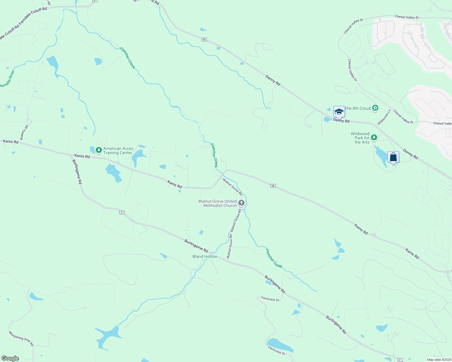 map of restaurants, bars, coffee shops, grocery stores, and more near 1761 Walnut Grove Road in Little Rock