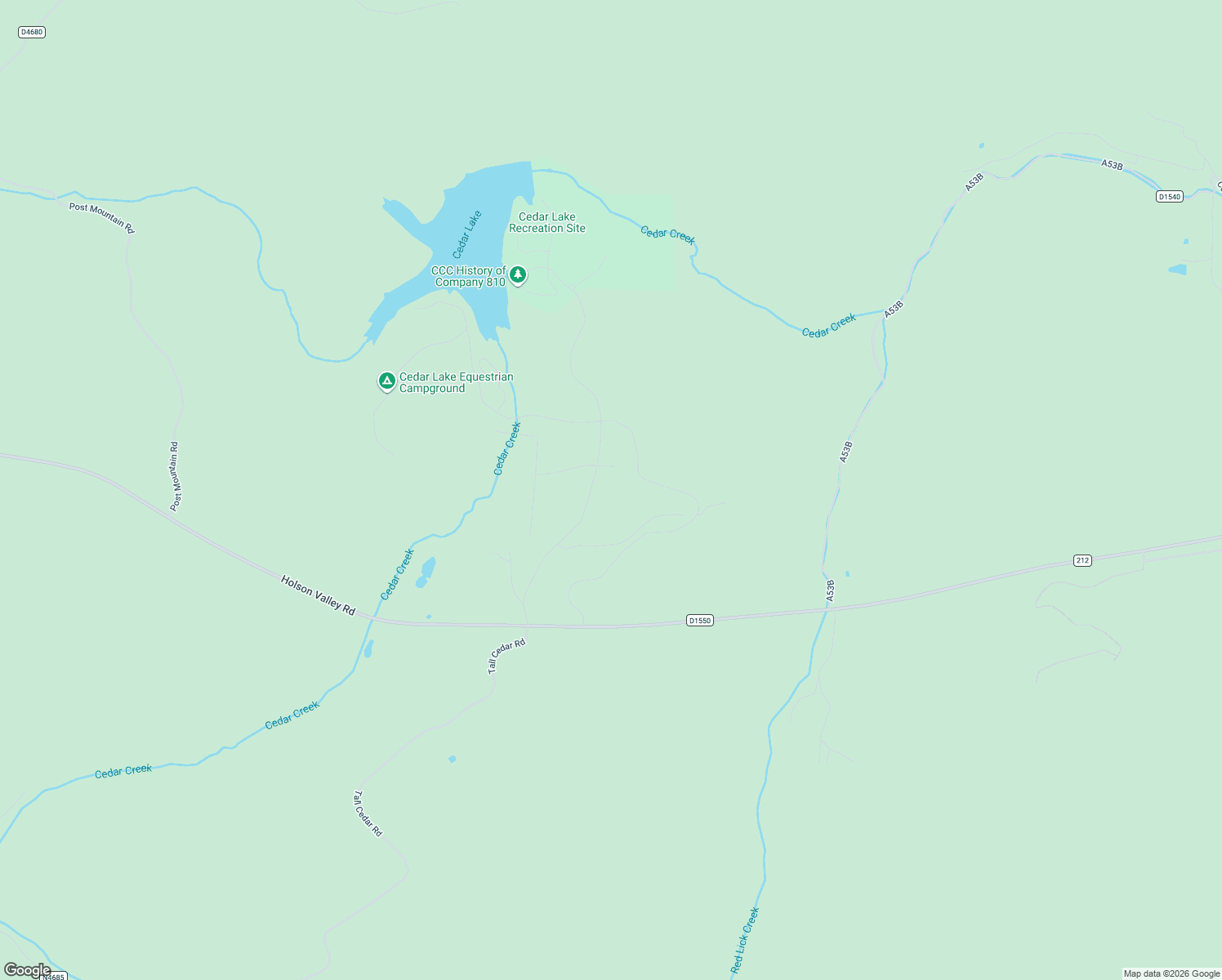 map of restaurants, bars, coffee shops, grocery stores, and more near 51818 Cedar Lake Road in Hodgen