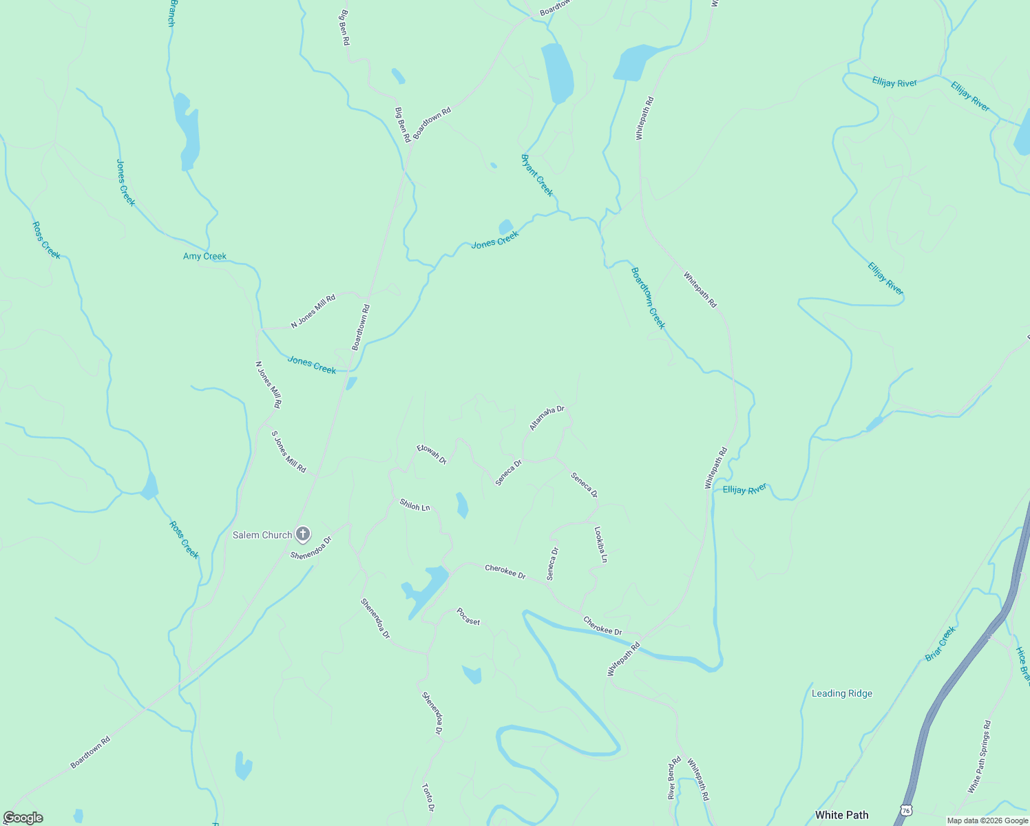 map of restaurants, bars, coffee shops, grocery stores, and more near 256 Chicasaw Drive in Ellijay