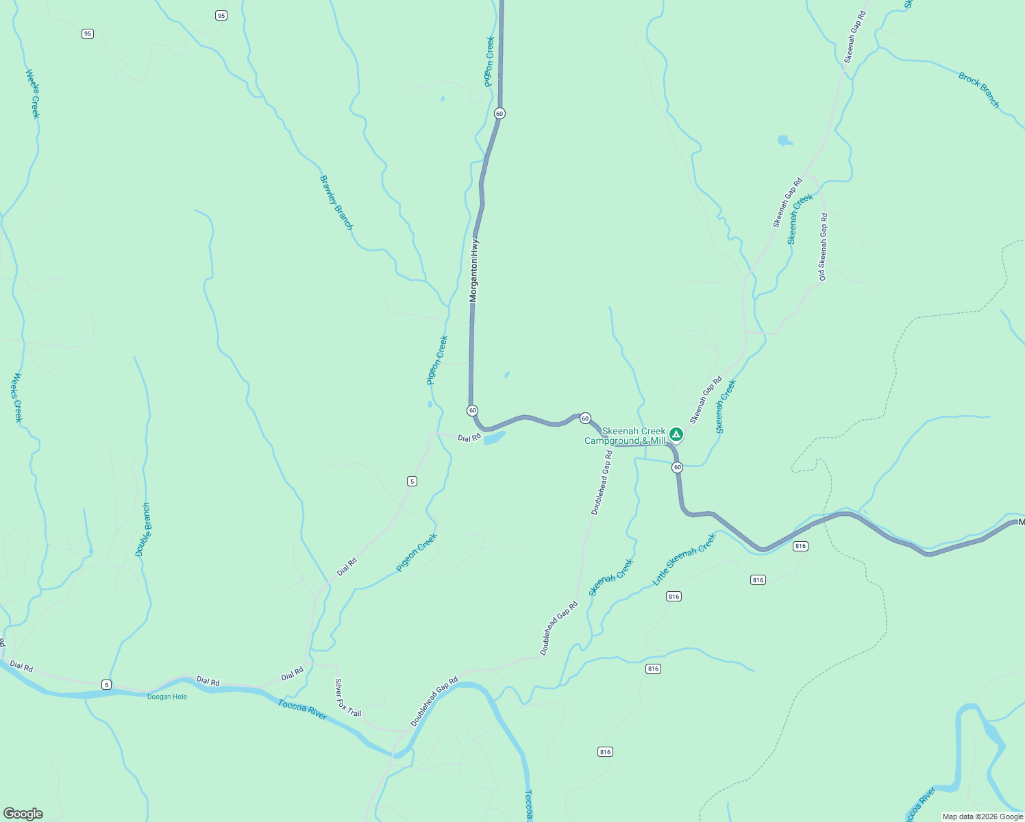 map of restaurants, bars, coffee shops, grocery stores, and more near 22771 Morganton Highway in Suches