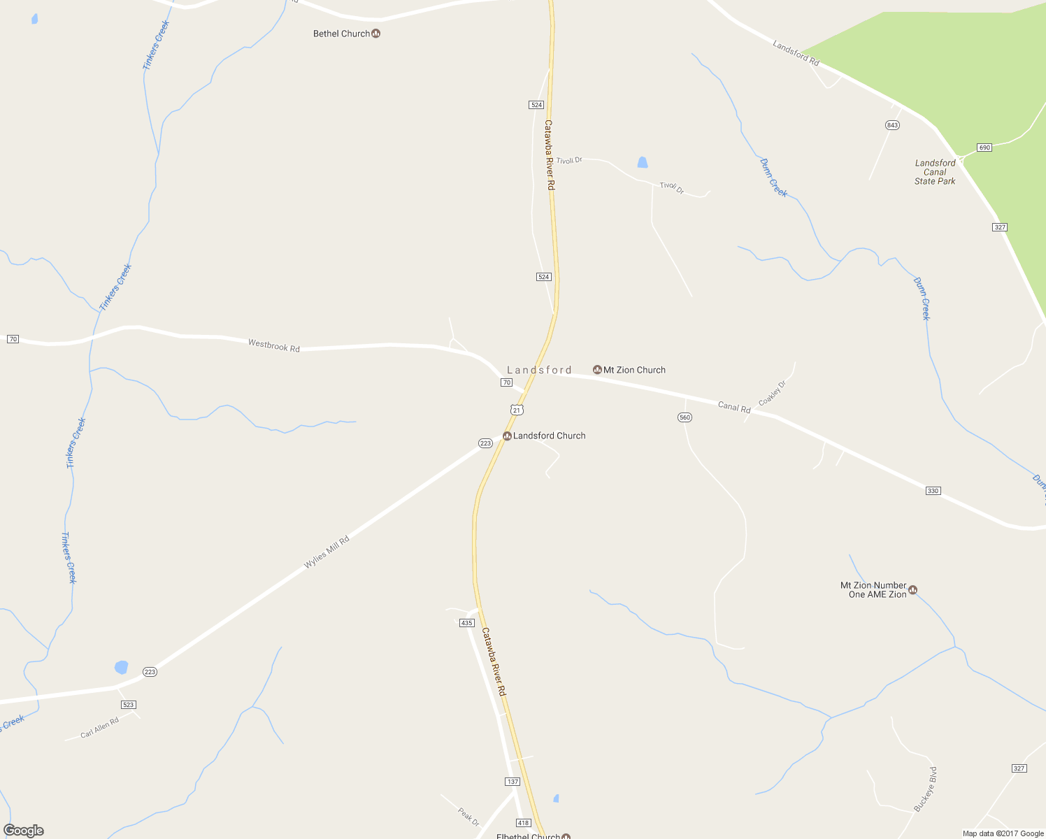 map of restaurants, bars, coffee shops, grocery stores, and more near 3878 Catawba River Road in Fort Lawn