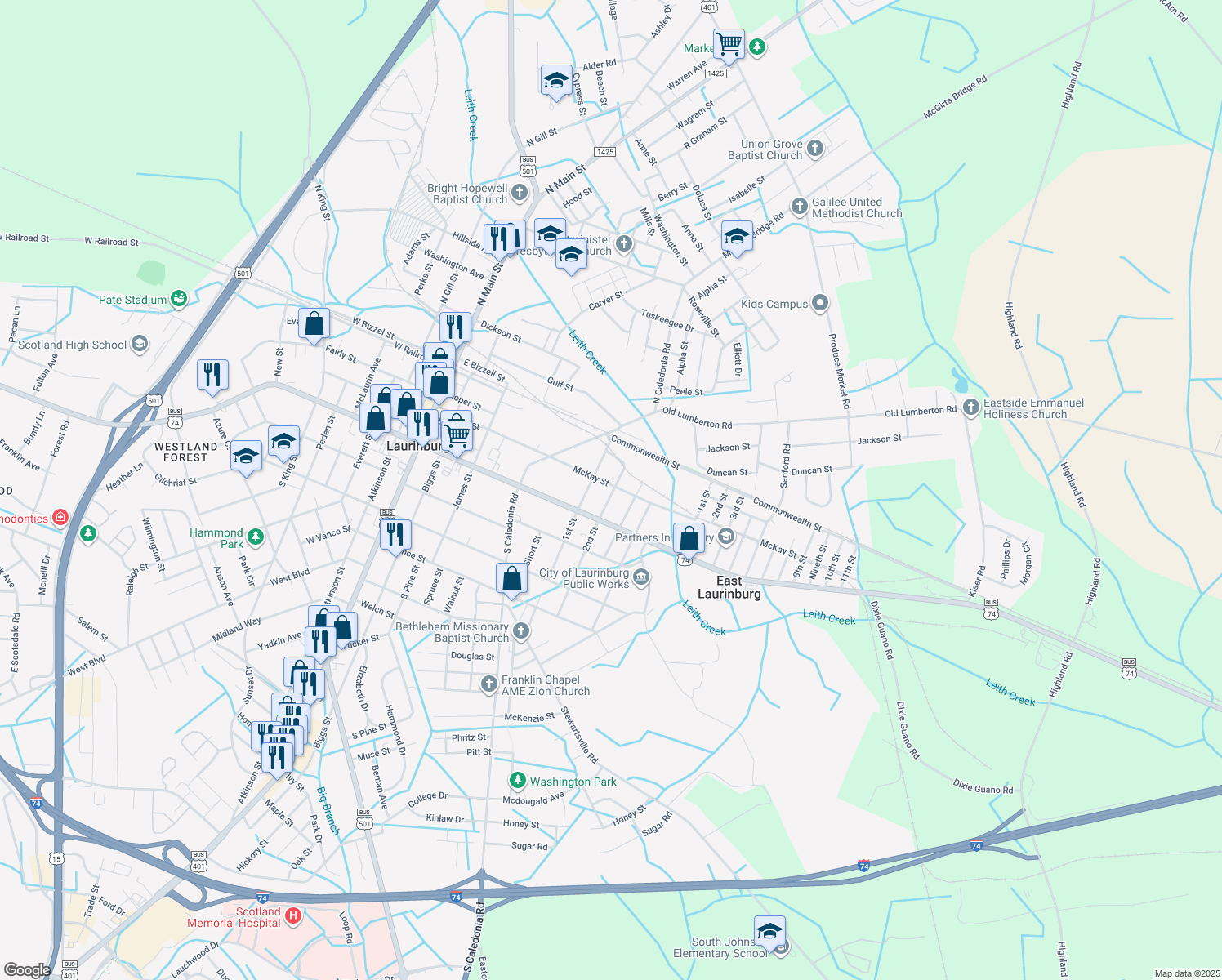 201 2nd Street, Laurinburg NC Walk Score