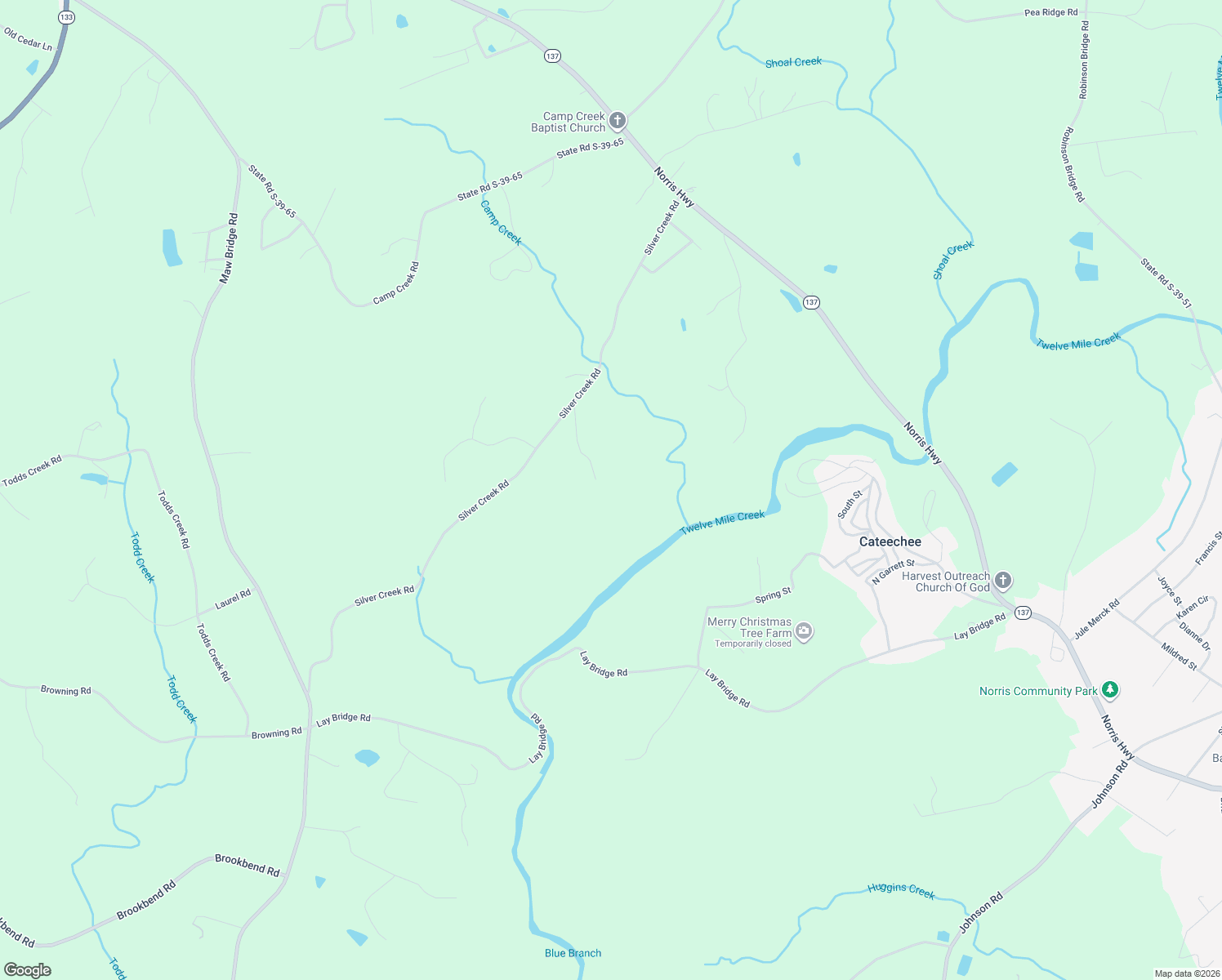 map of restaurants, bars, coffee shops, grocery stores, and more near 415 Silver Creek Road in Central