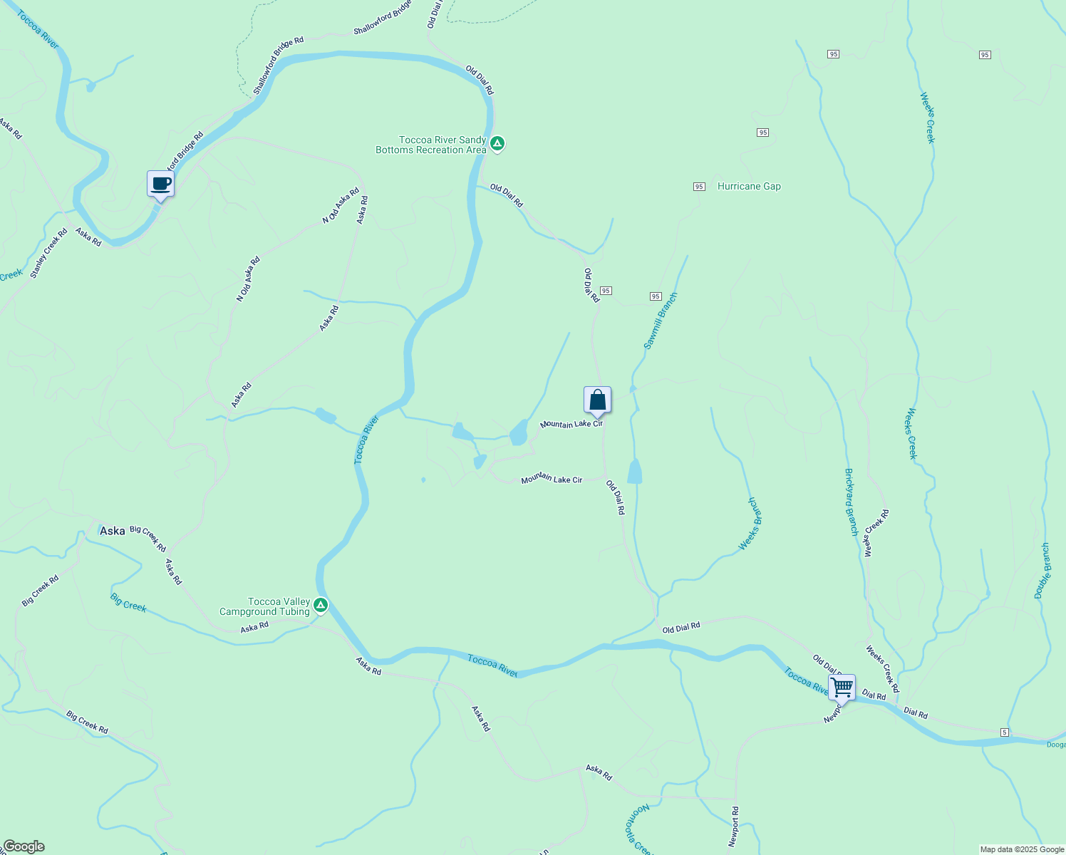 map of restaurants, bars, coffee shops, grocery stores, and more near 230 Mountain Lake Circle in Blue Ridge