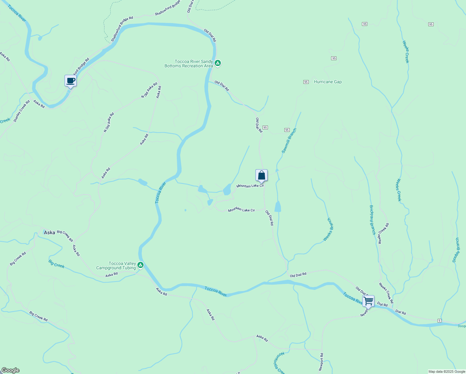 map of restaurants, bars, coffee shops, grocery stores, and more near 230 Mountain Lake Circle in Blue Ridge