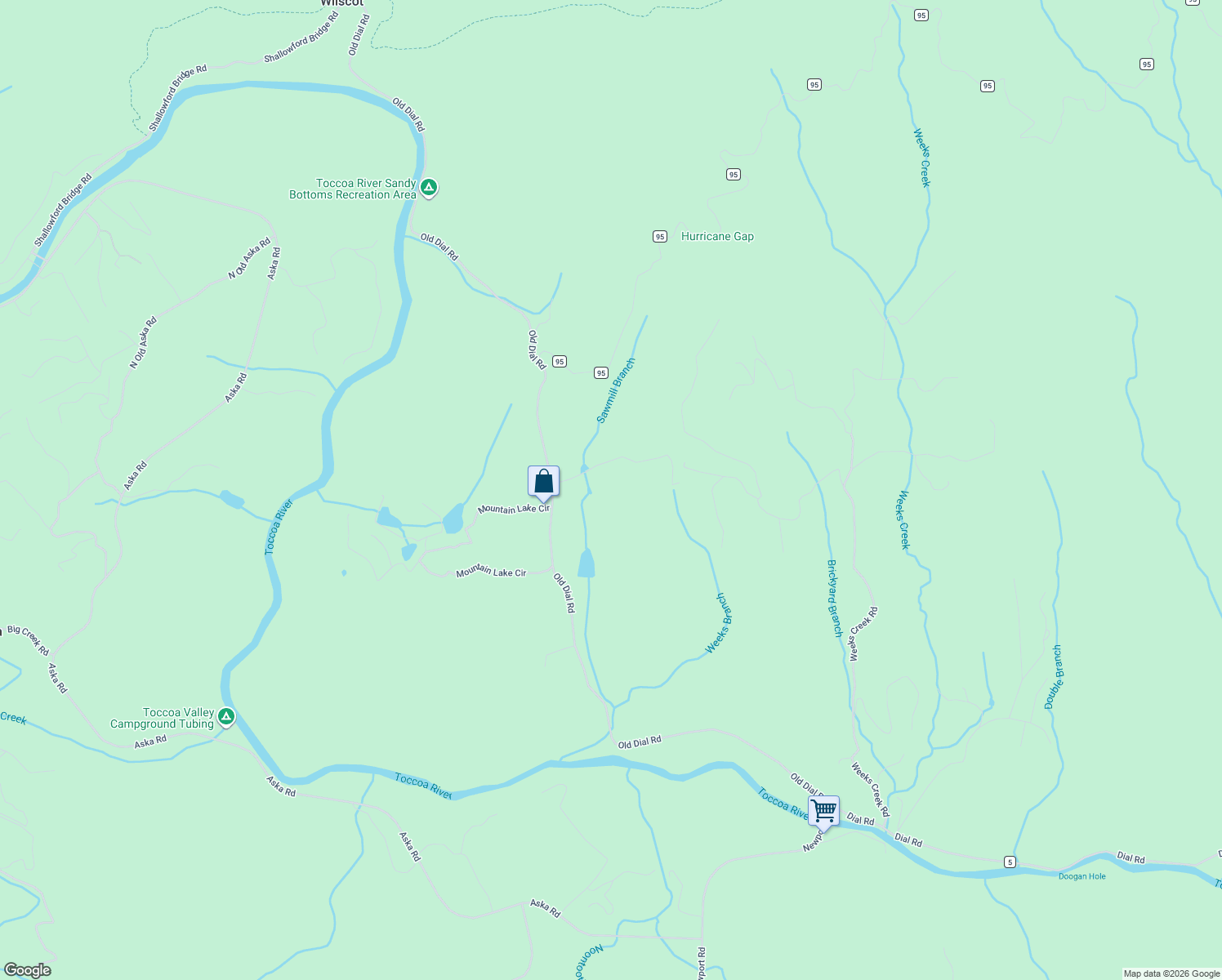 map of restaurants, bars, coffee shops, grocery stores, and more near 188 Mountain Top Drive in Blue Ridge