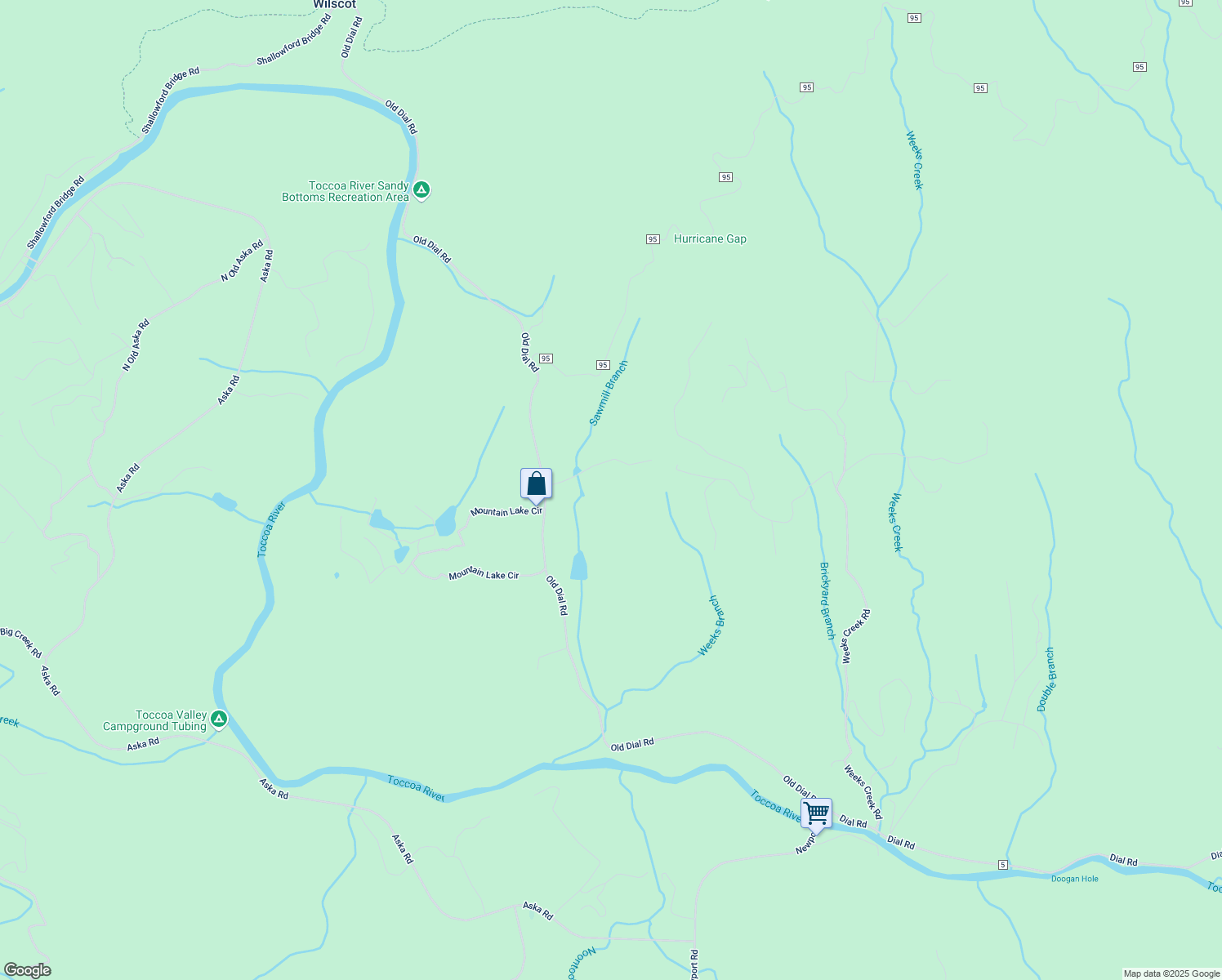 map of restaurants, bars, coffee shops, grocery stores, and more near 166 Mountain Top Drive in Blue Ridge