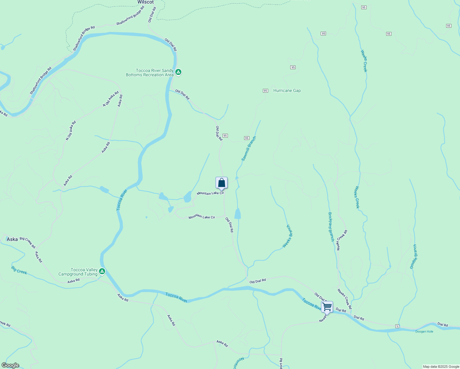 map of restaurants, bars, coffee shops, grocery stores, and more near 50 Mountain Top Drive in Blue Ridge