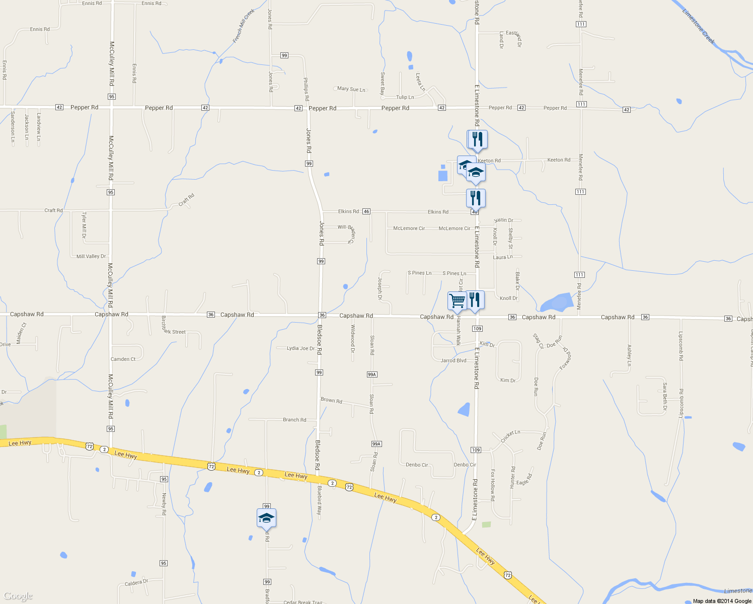 map of restaurants, bars, coffee shops, grocery stores, and more near 15089 Joseph Dr in Athens