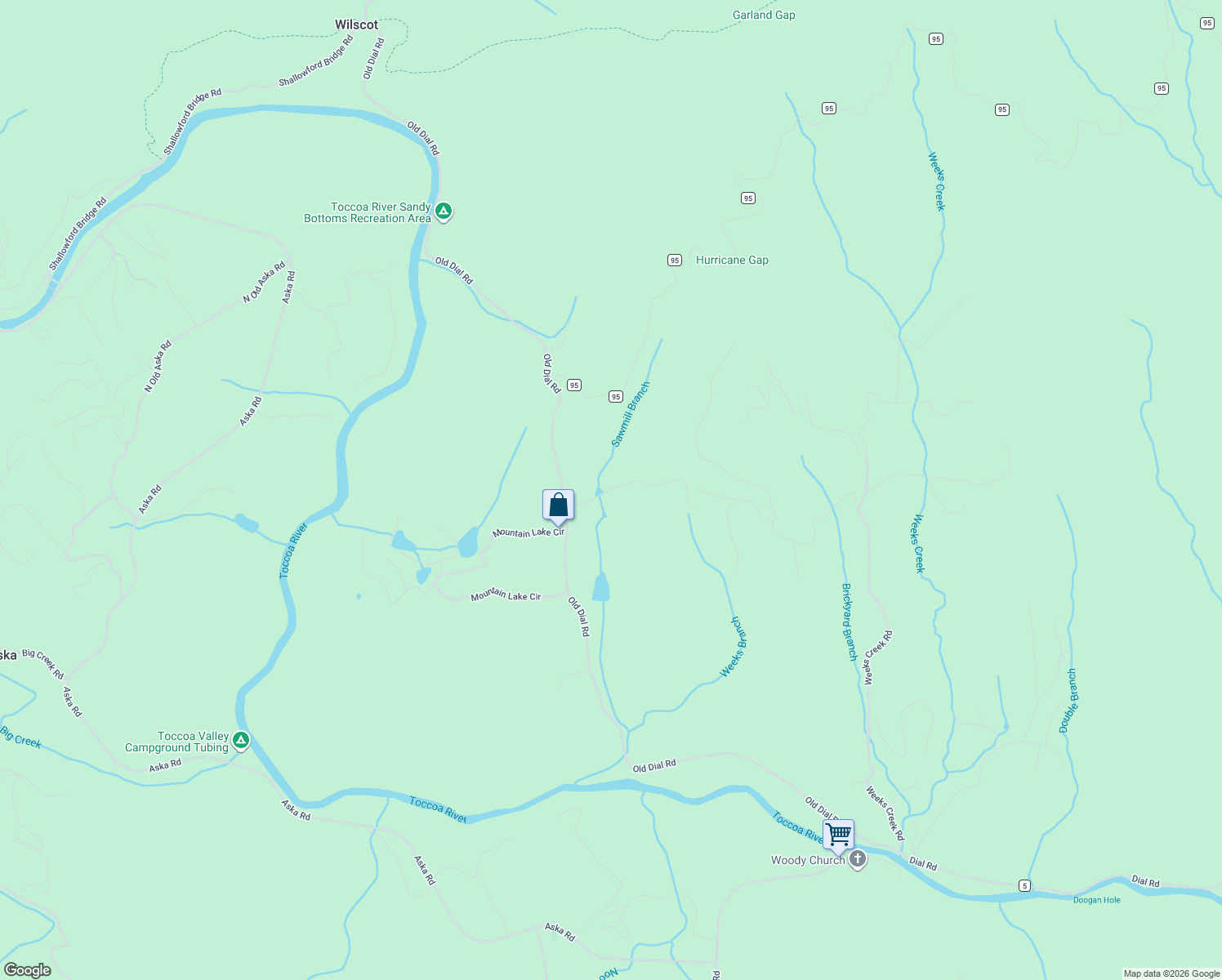 map of restaurants, bars, coffee shops, grocery stores, and more near 188 Mountain Top Drive in Blue Ridge