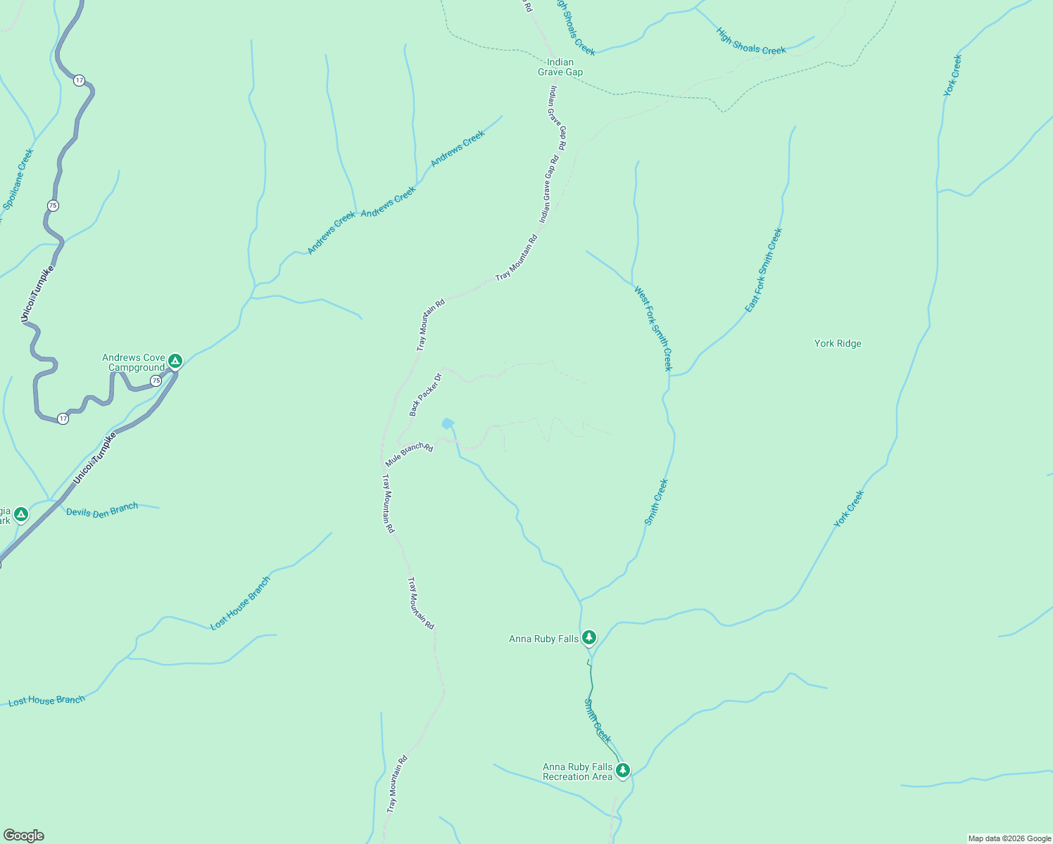 map of restaurants, bars, coffee shops, grocery stores, and more near 800 Mule Branch Road in Helen