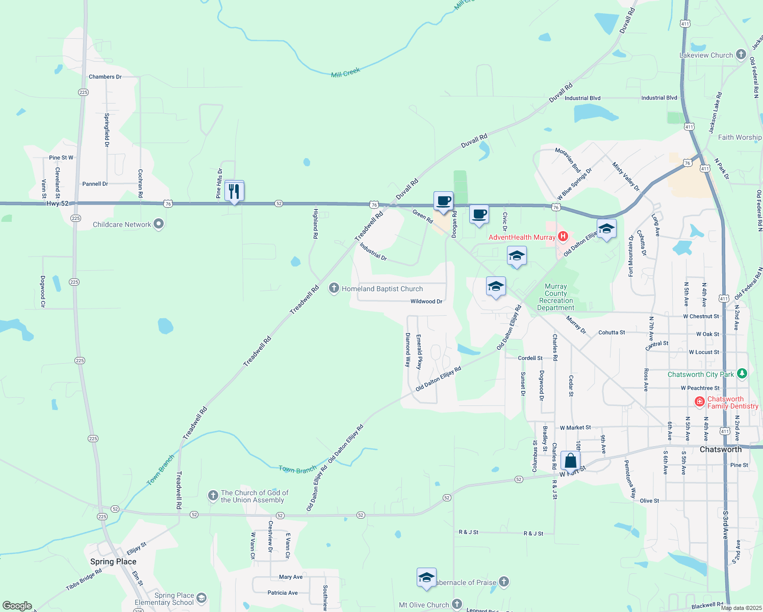 map of restaurants, bars, coffee shops, grocery stores, and more near 590 Wildwood Dr in Chatsworth