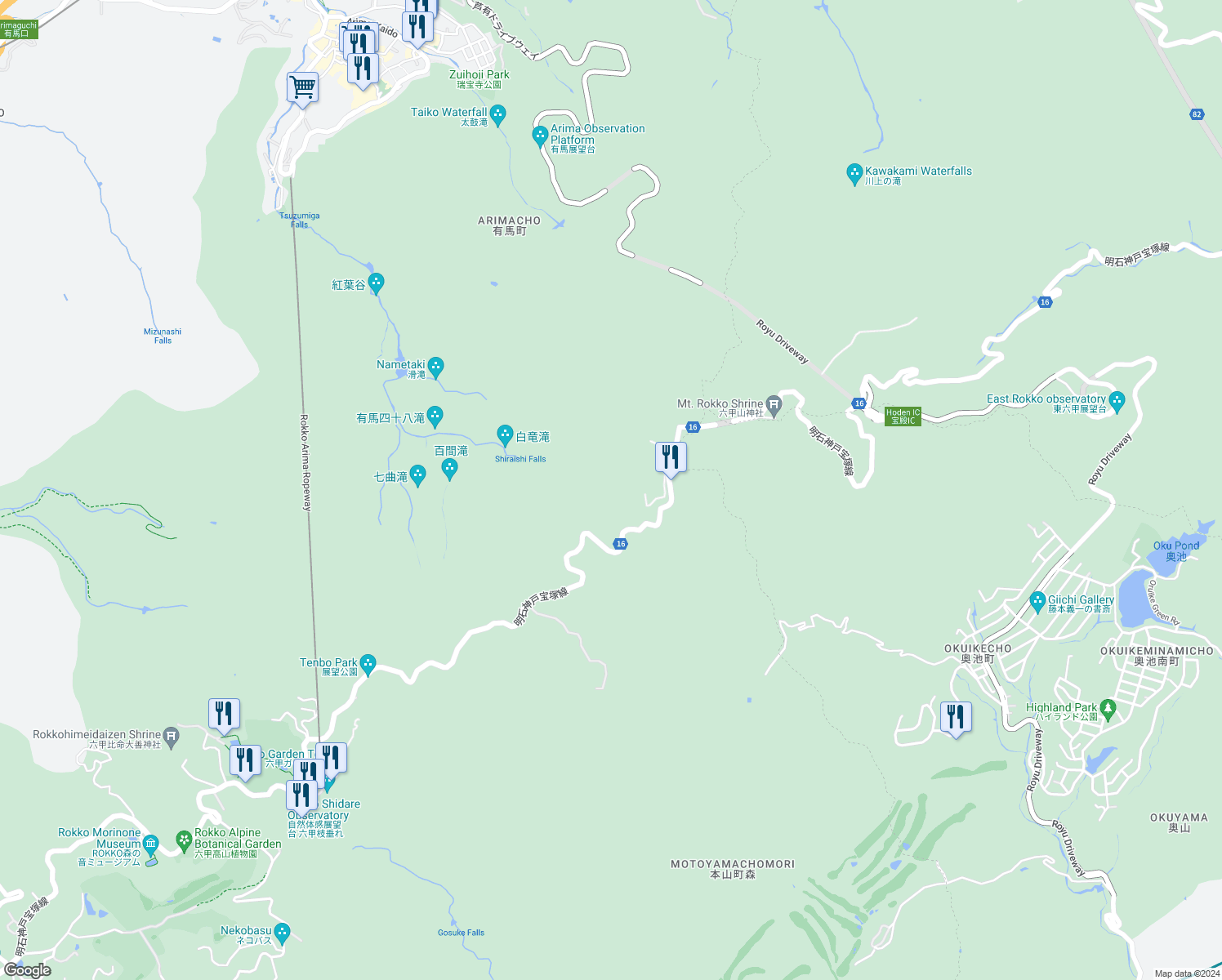 map of restaurants, bars, coffee shops, grocery stores, and more near in Kita Ward