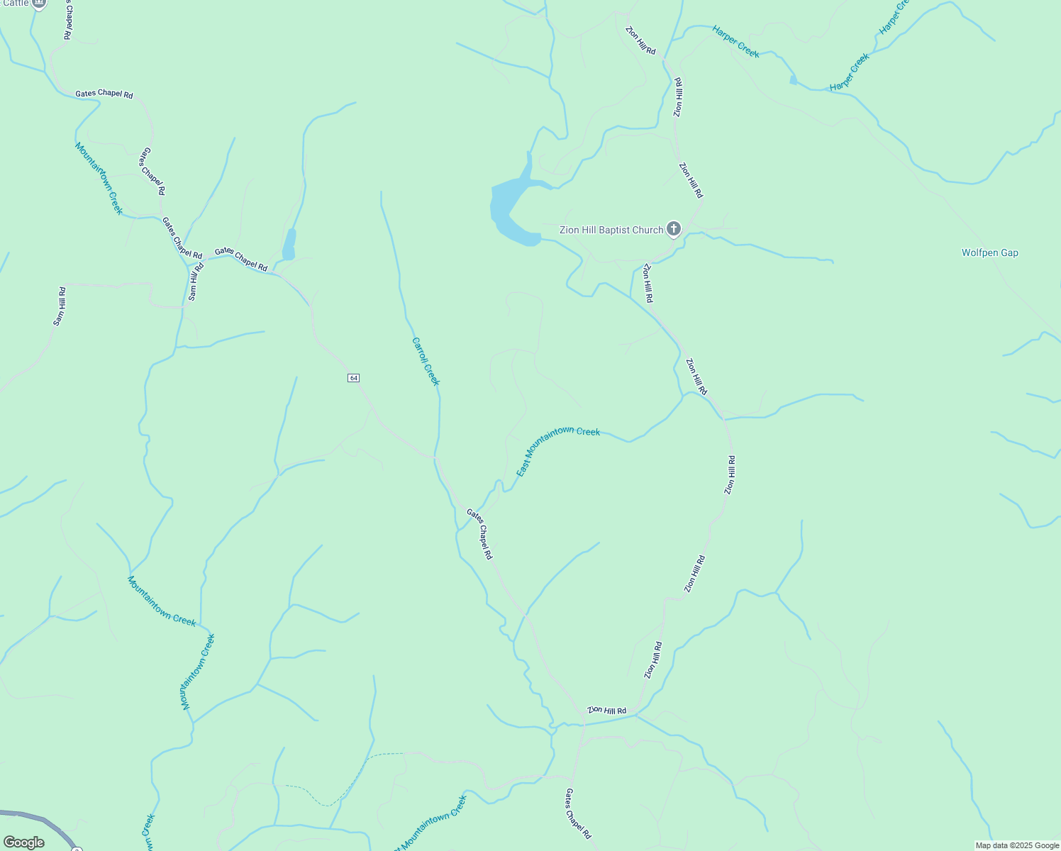 map of restaurants, bars, coffee shops, grocery stores, and more near 2096 Gates Chapel Road in Ellijay