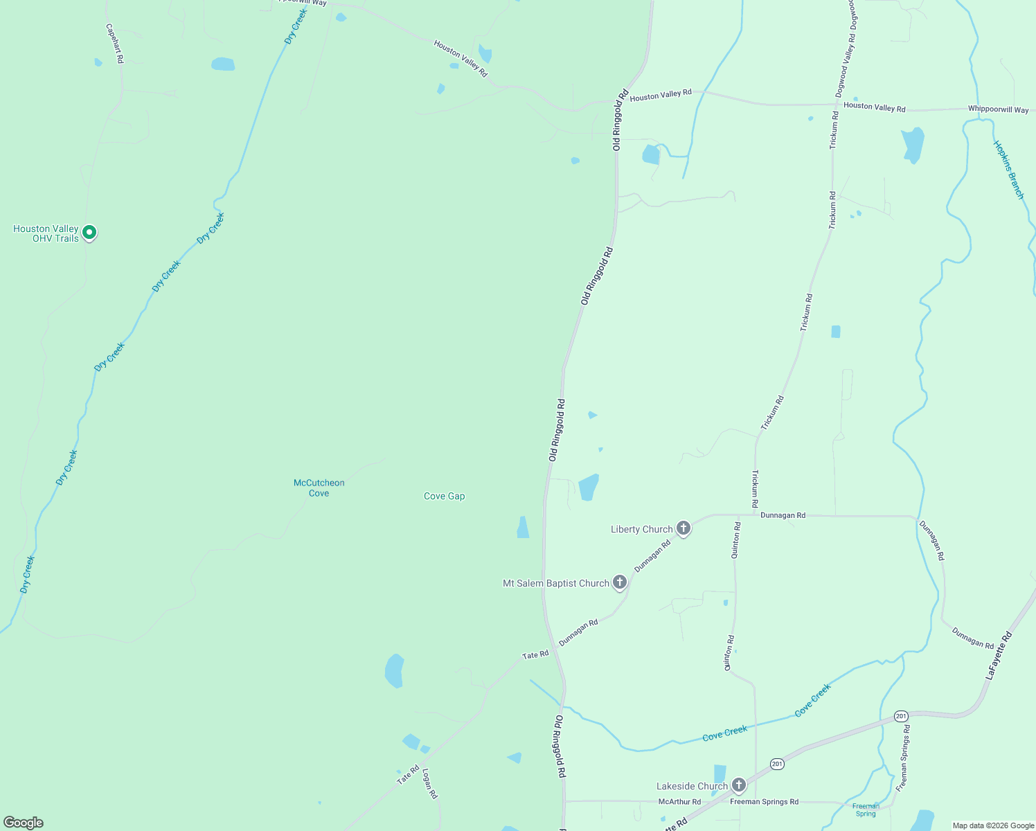 map of restaurants, bars, coffee shops, grocery stores, and more near 1834 Old Ringgold Road in Rocky Face
