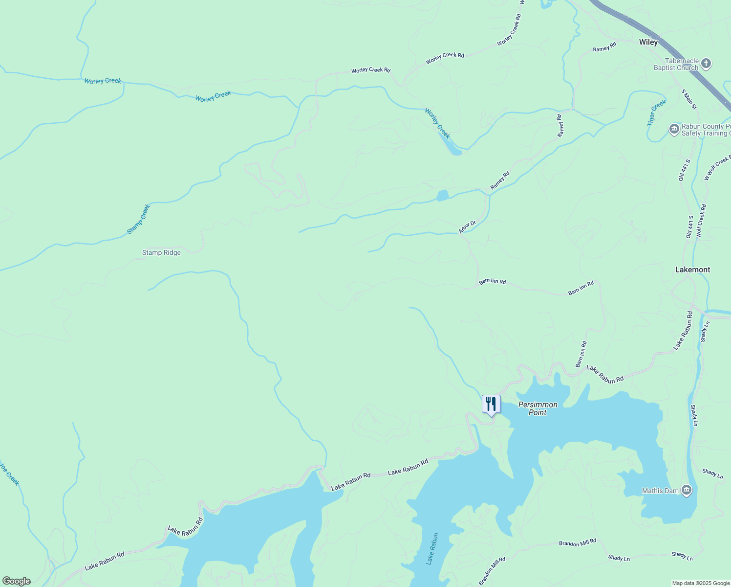 map of restaurants, bars, coffee shops, grocery stores, and more near 1223 Arbor Drive in Lakemont