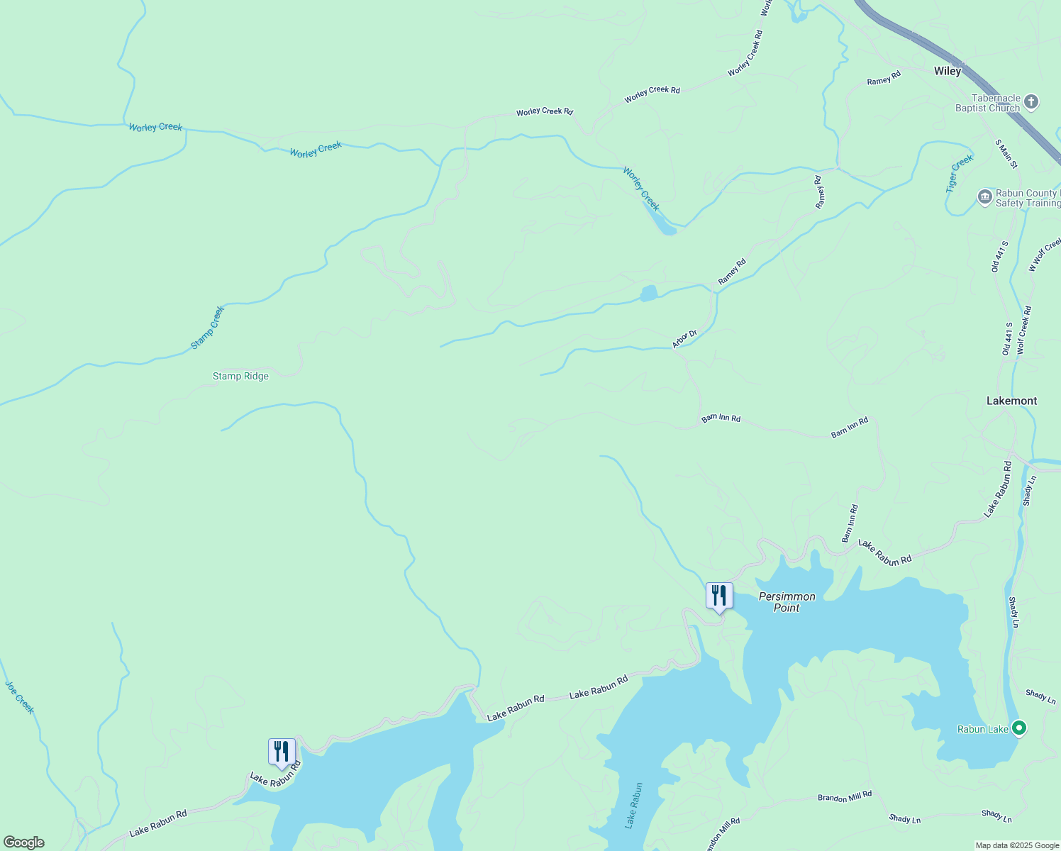 map of restaurants, bars, coffee shops, grocery stores, and more near 1223 Arbor Drive in Lakemont