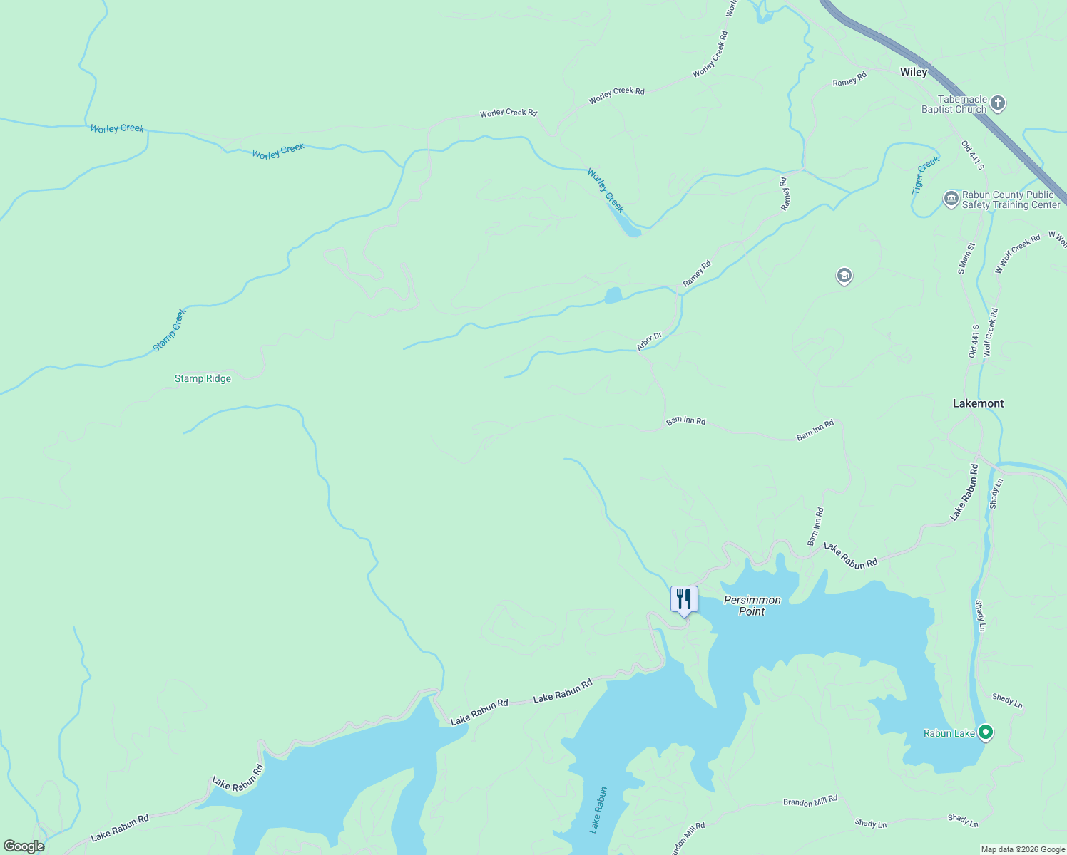 map of restaurants, bars, coffee shops, grocery stores, and more near 1039 Arbor Drive in Lakemont