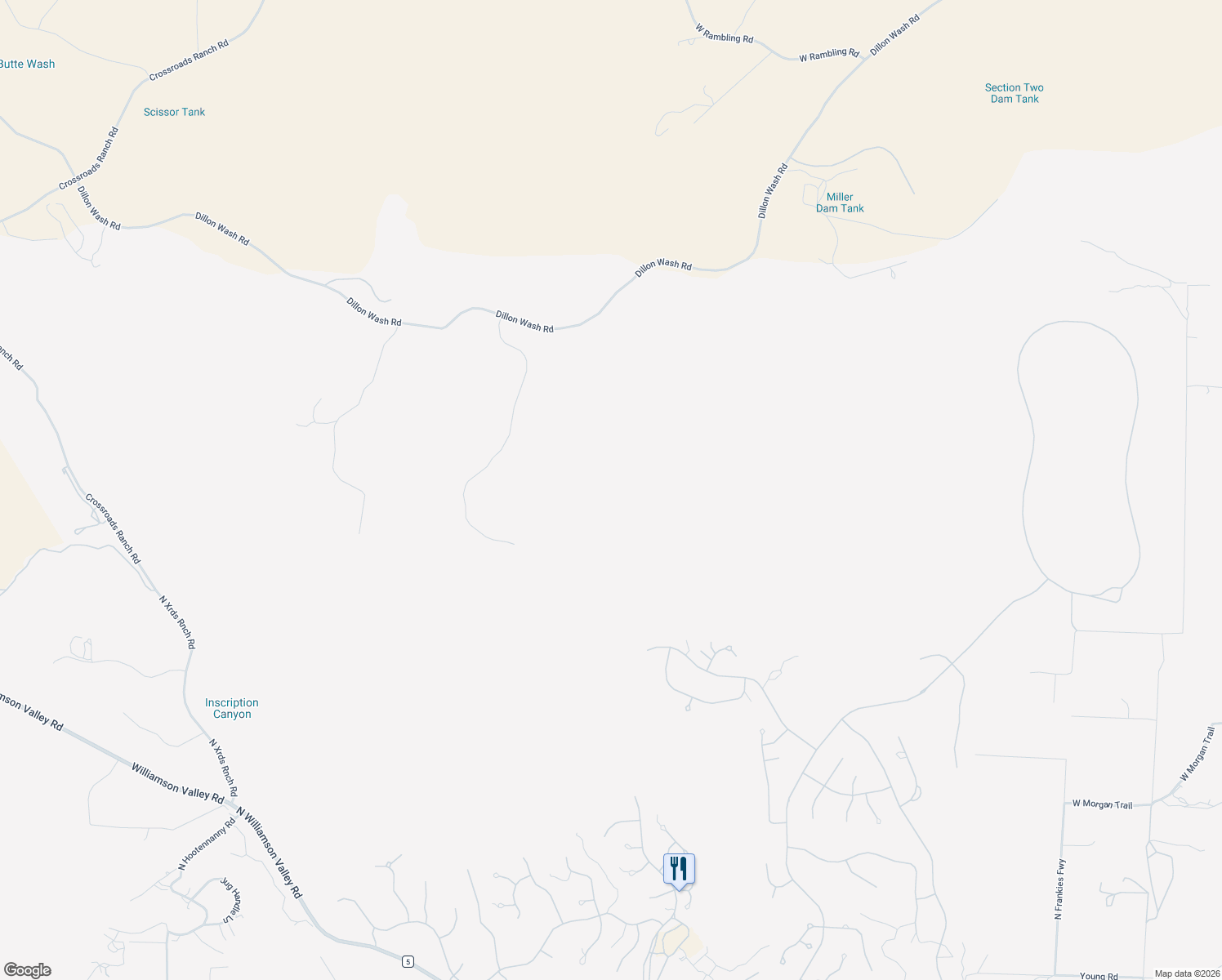 map of restaurants, bars, coffee shops, grocery stores, and more near 6001 Dillon Washington Road in Prescott