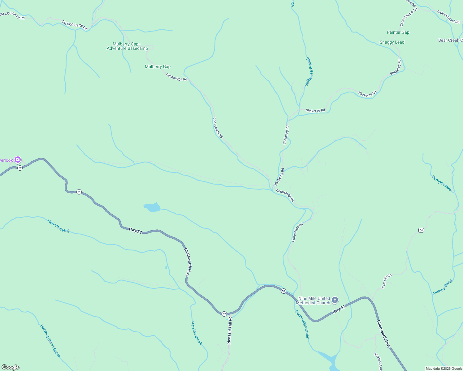 map of restaurants, bars, coffee shops, grocery stores, and more near 299 Mulberry Trail in Ellijay