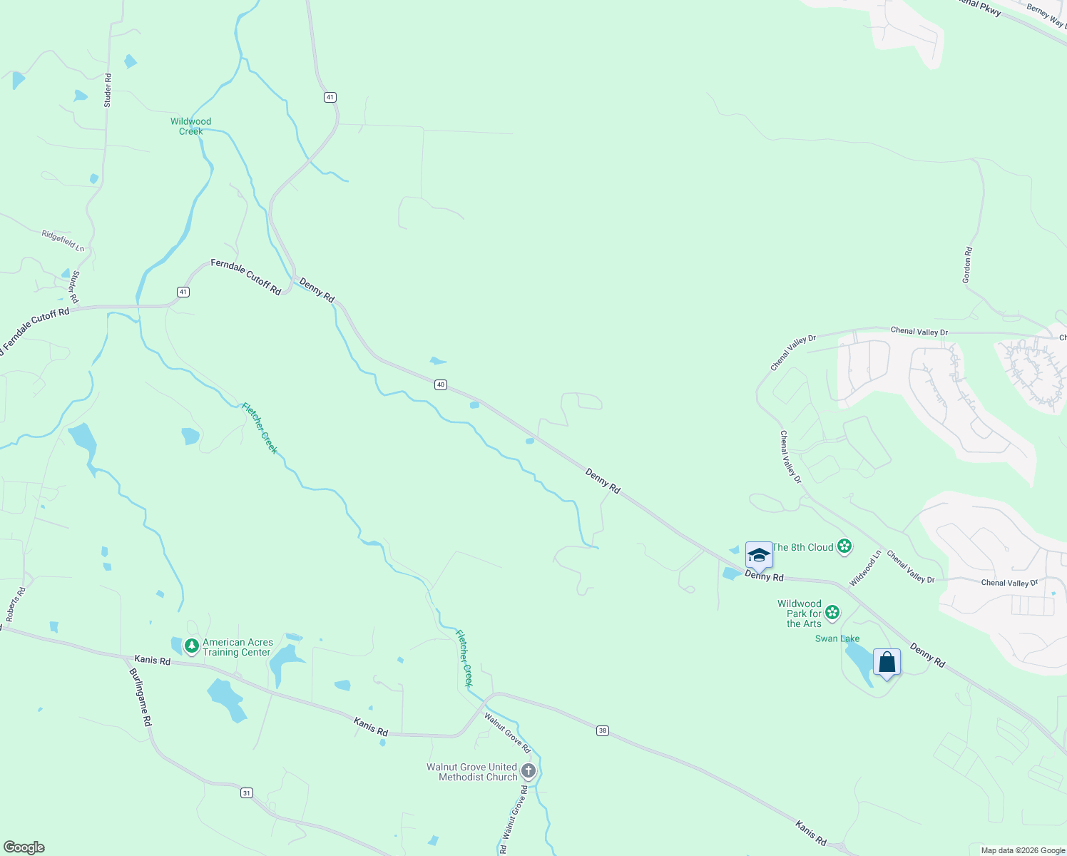 map of restaurants, bars, coffee shops, grocery stores, and more near 22610 Denny Road in Little Rock
