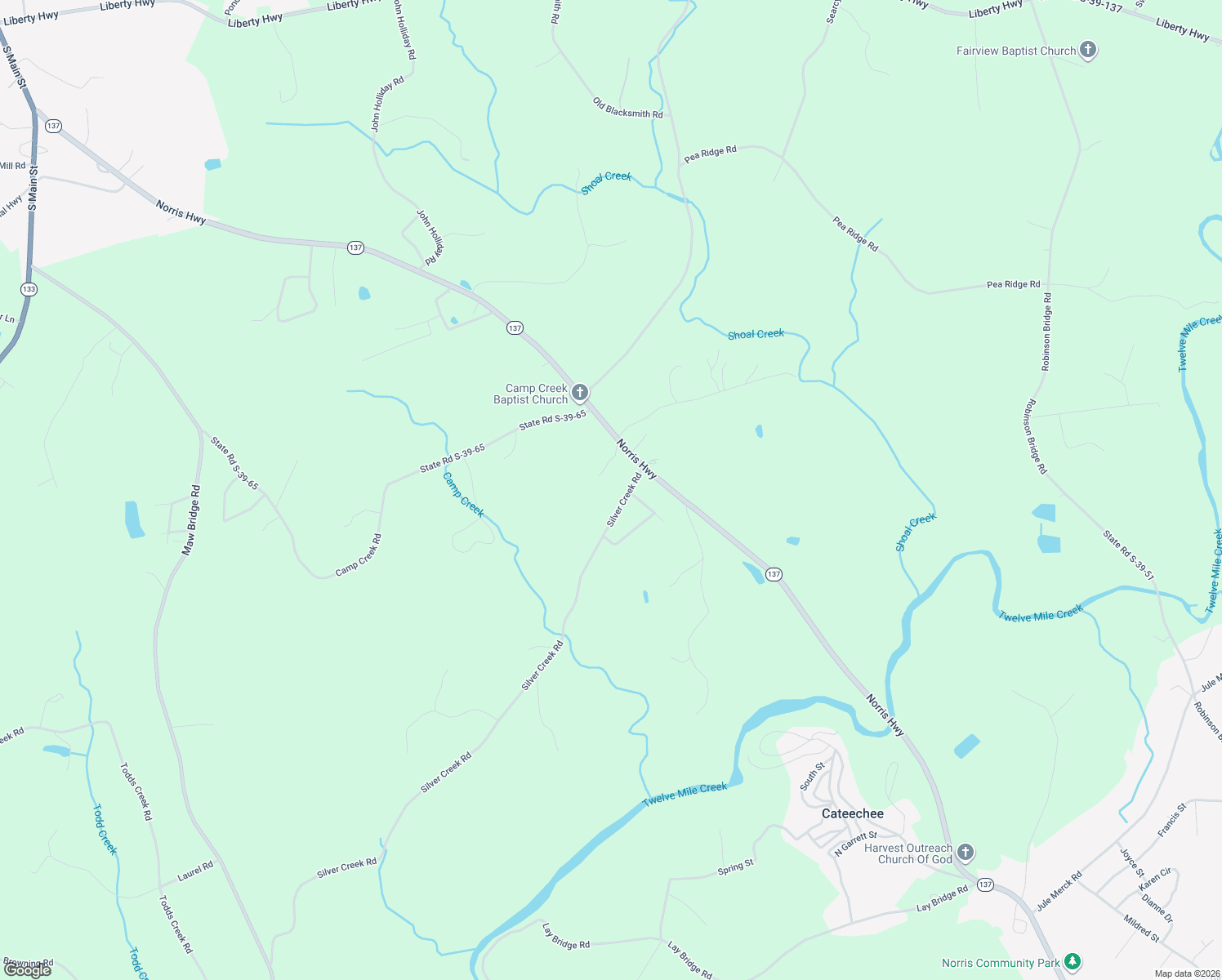 map of restaurants, bars, coffee shops, grocery stores, and more near 200 Silver Creek Road in Central