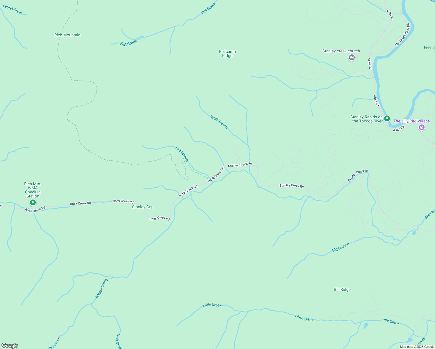 map of restaurants, bars, coffee shops, grocery stores, and more near 3078 Rock Creek Road in Cherry Log
