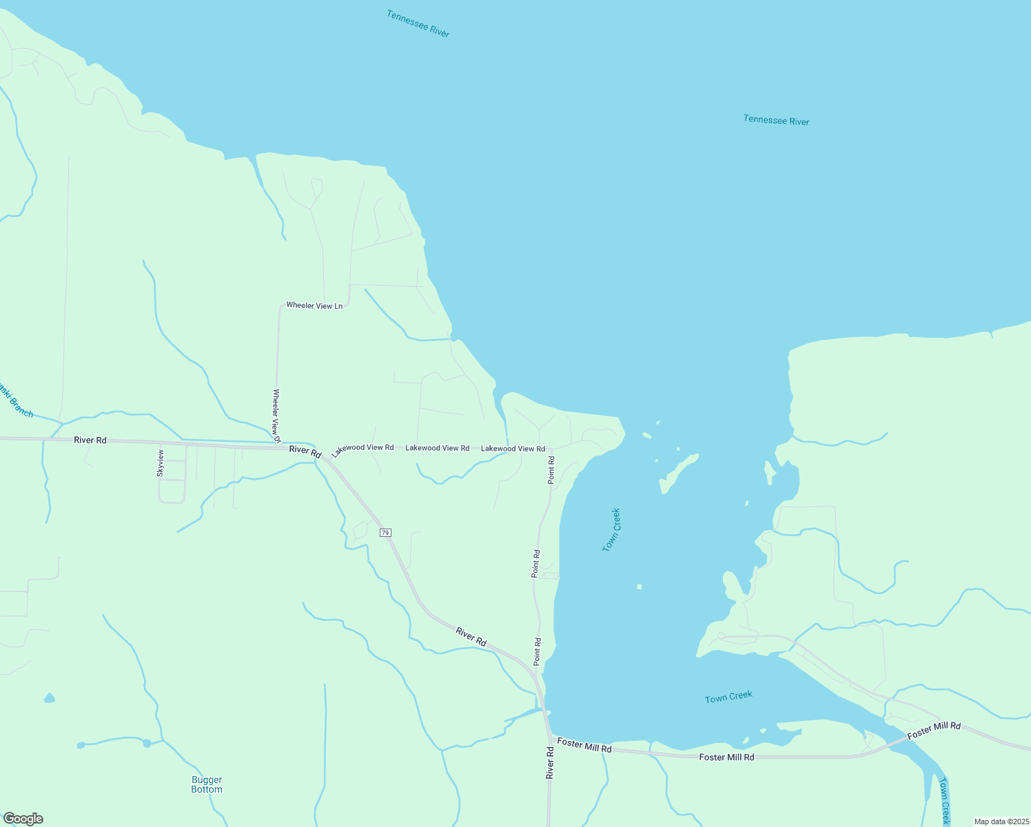 map of restaurants, bars, coffee shops, grocery stores, and more near 169 Lakewood View Drive in Muscle Shoals