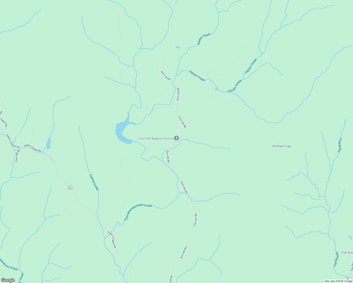 map of restaurants, bars, coffee shops, grocery stores, and more near 2253 Zion Hill Road in Ellijay